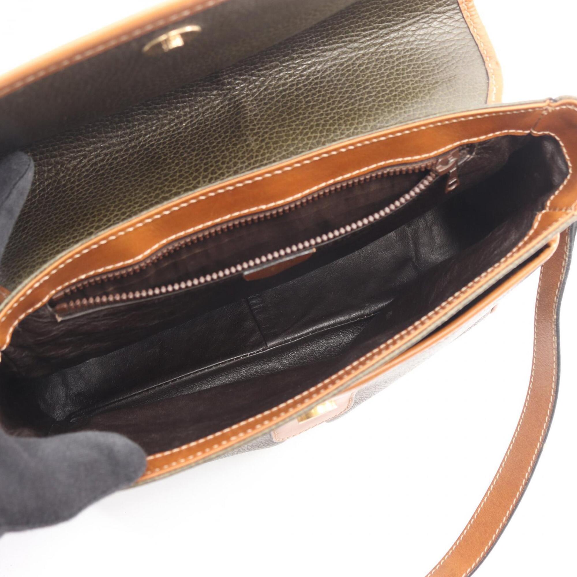 Celine Brown Khaki Leather Handbag Shoulder Bag (Pre-Owned)