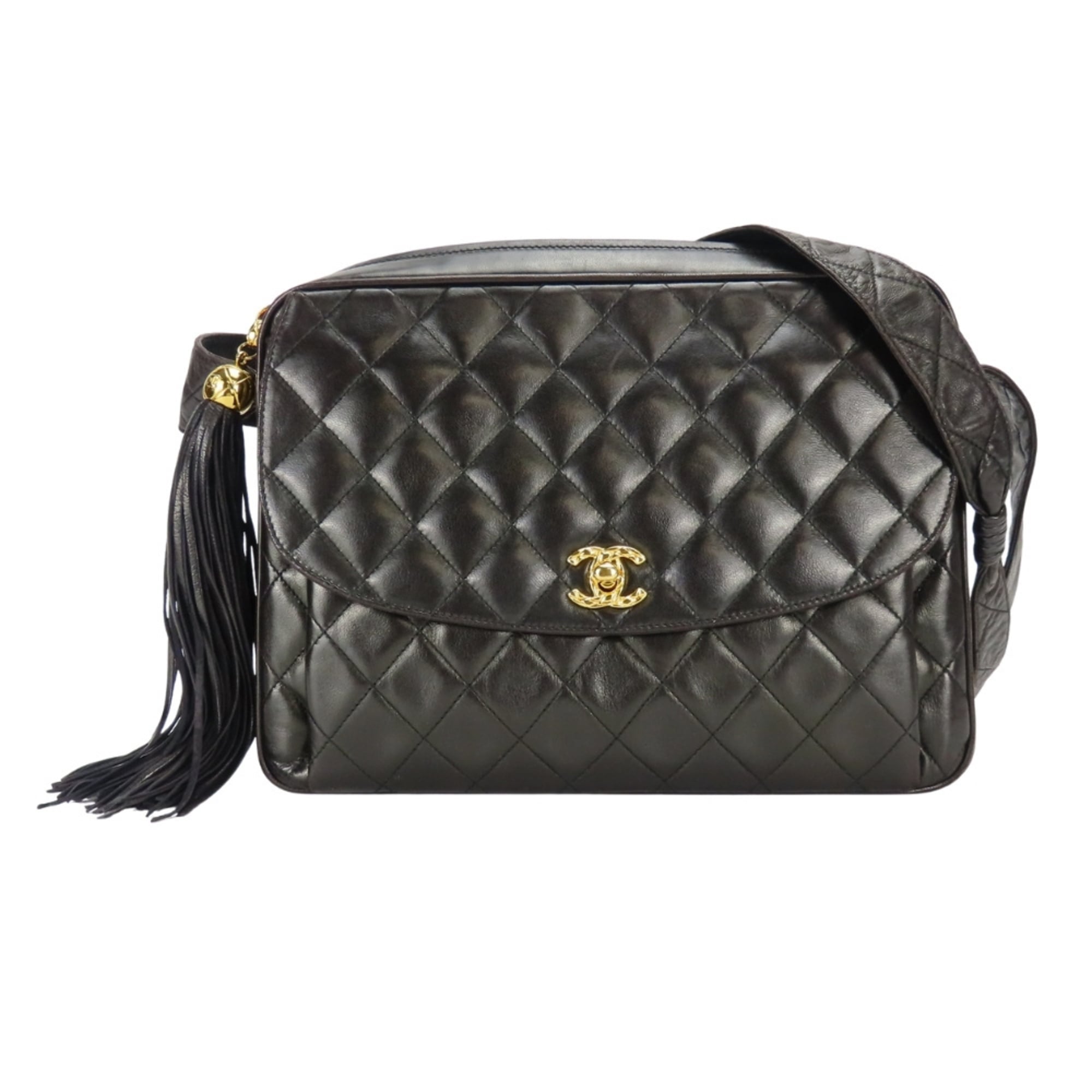 Chanel Black Quilting Leather Shoulder Bag (Pre-Owned)