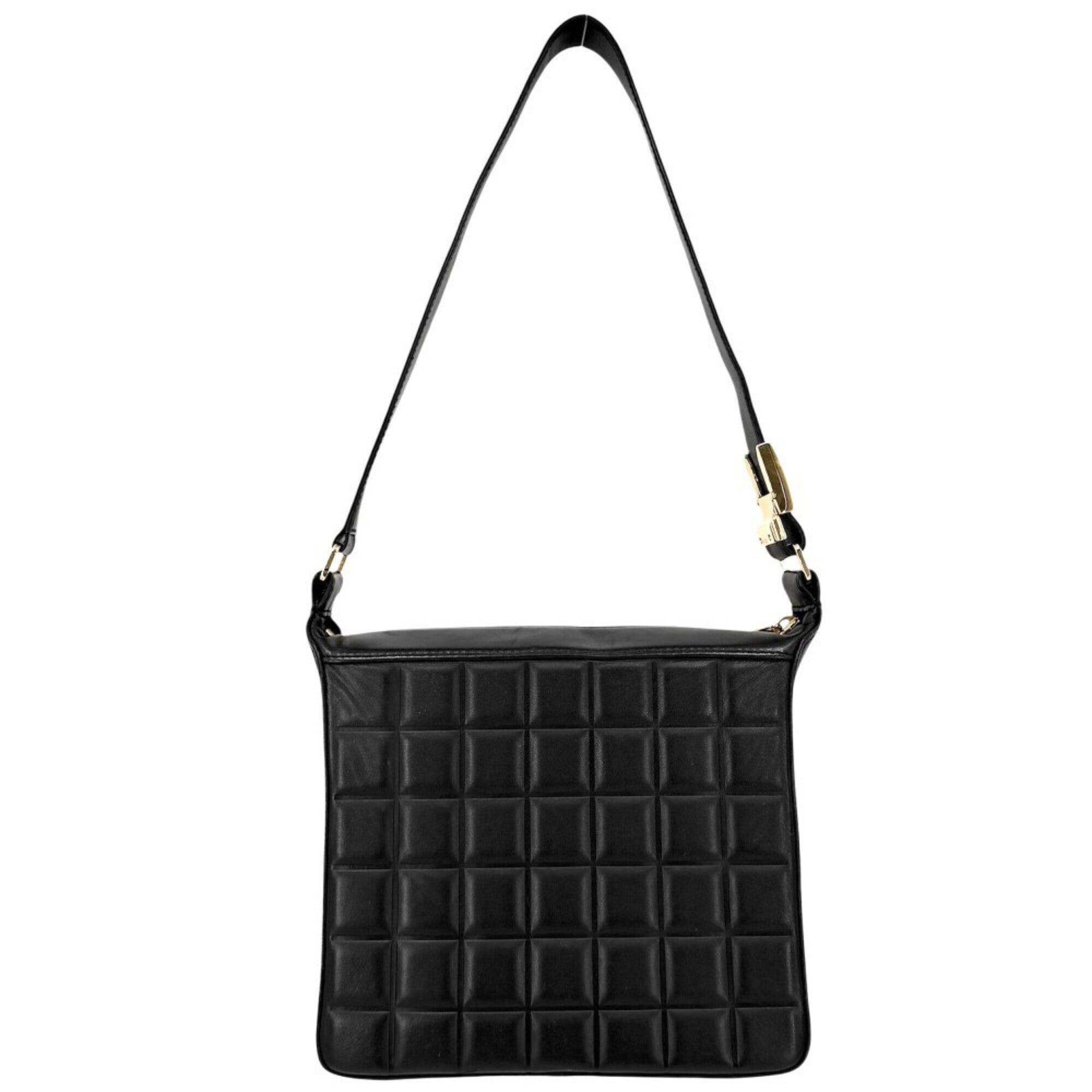 Chanel Black Leather Handbag Shoulder Bag (Pre-Owned)