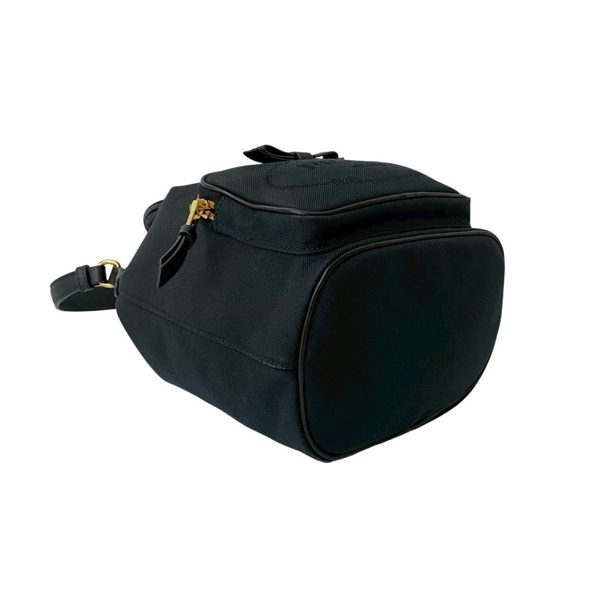 Prada Black Canvas Leather Handbag Shoulder Bag (Pre-Owned)