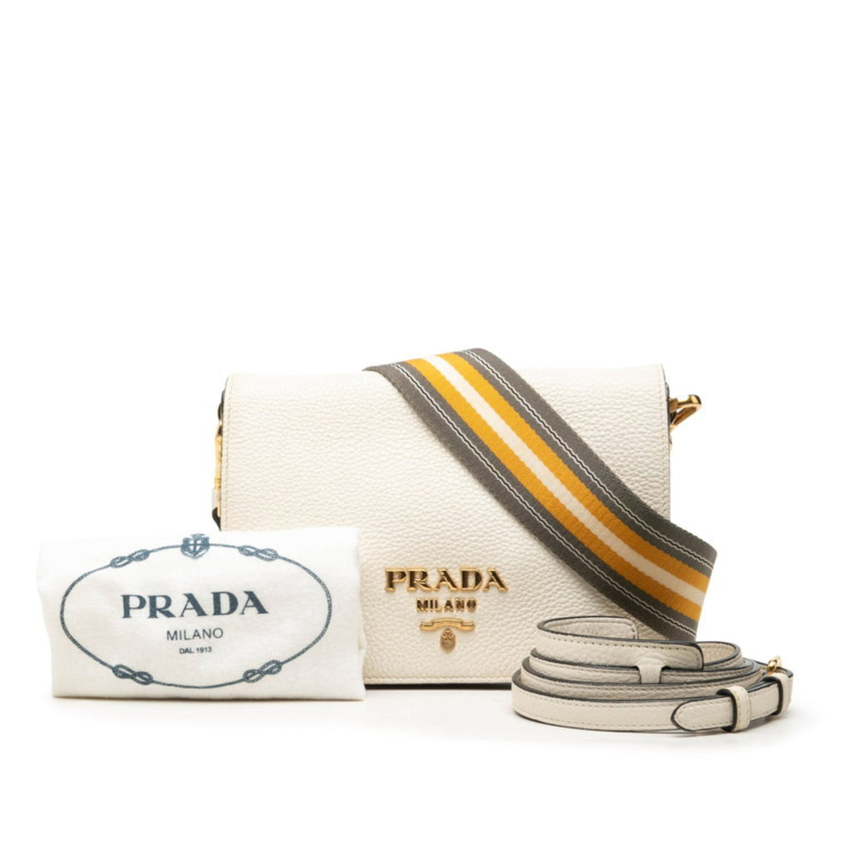 Prada White Leather Shoulder Bag (Pre-Owned)