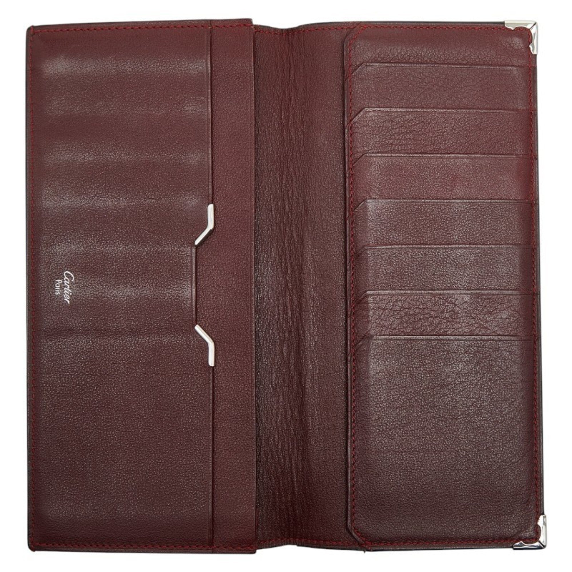 Cartier Black Leather Long Bill Wallet (Bi-Fold) (Pre-Owned)