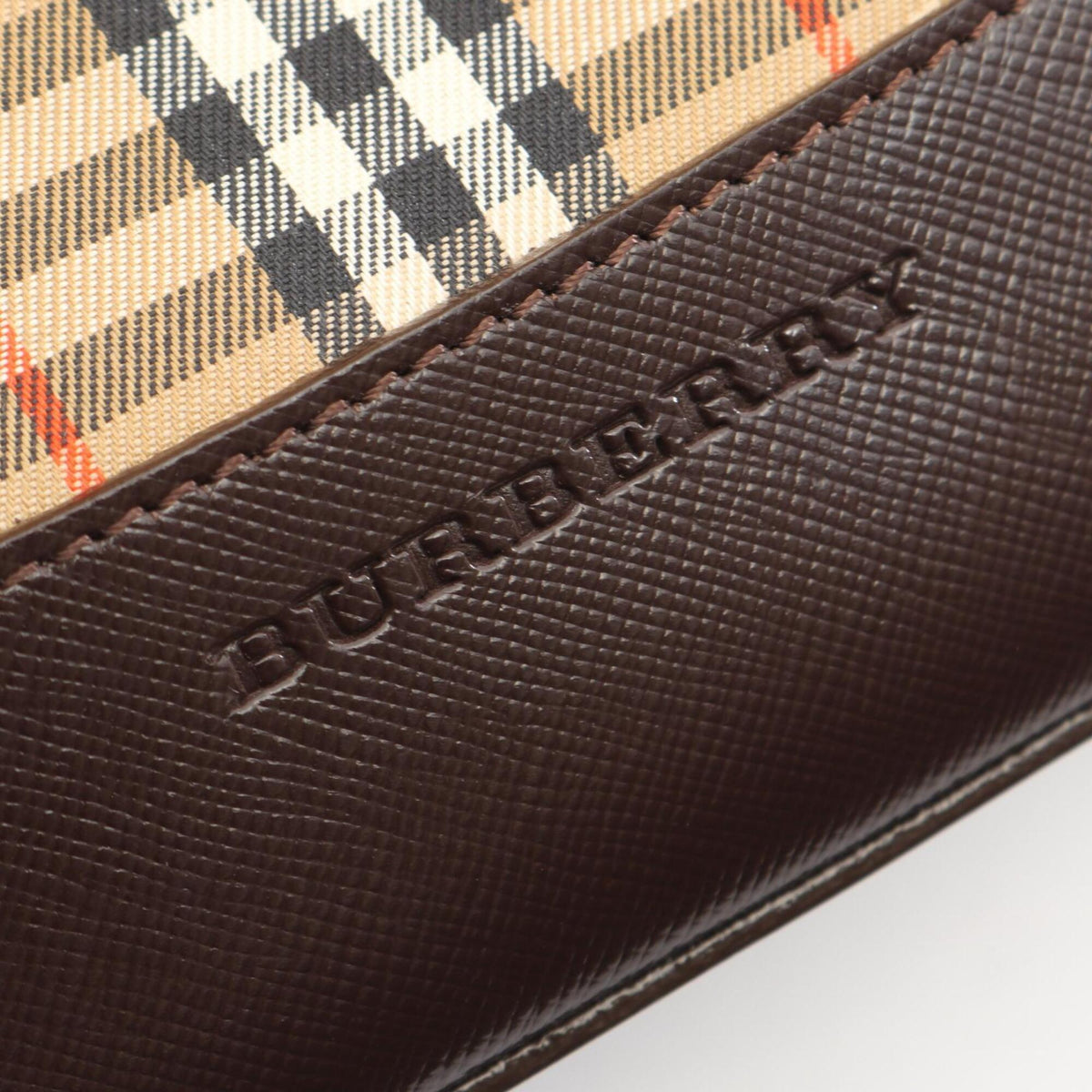 Burberry Beige Brown Multi-Color Canvas Leather Handbag Tote Bag (Pre-Owned)