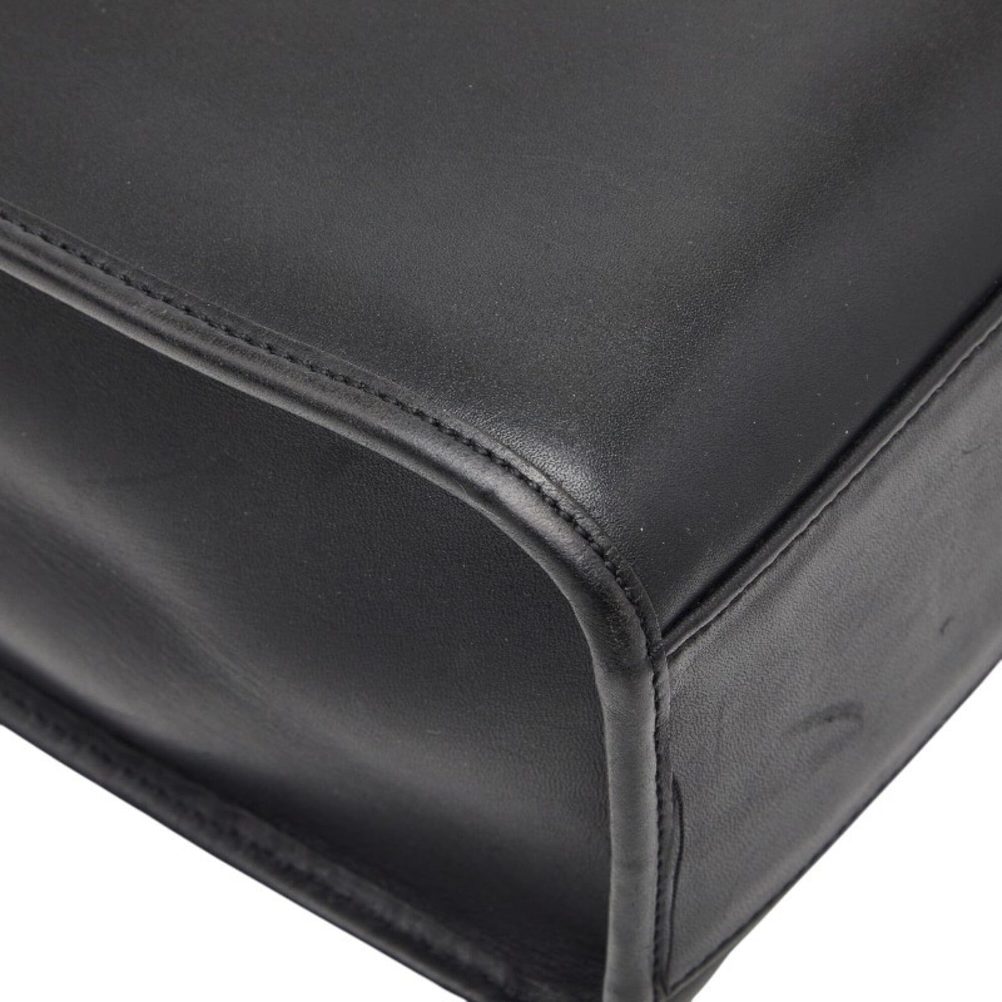 Coach Black Leather Shoulder Bag Tote Bag (Pre-Owned)