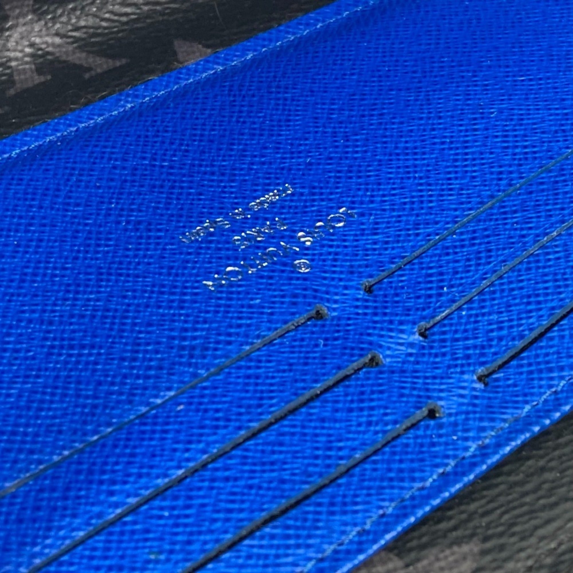 Louis Vuitton Monogram Eclipse Black Blue Monogram Eclipse Long Wallet (Bi-Fold) (Pre-Owned)