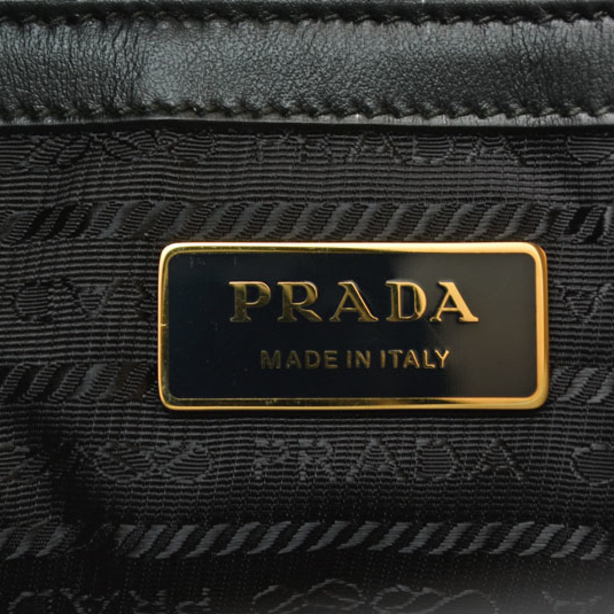 Prada Black Nylon Leather Handbag Shoulder Bag Tote Bag (Pre-Owned)