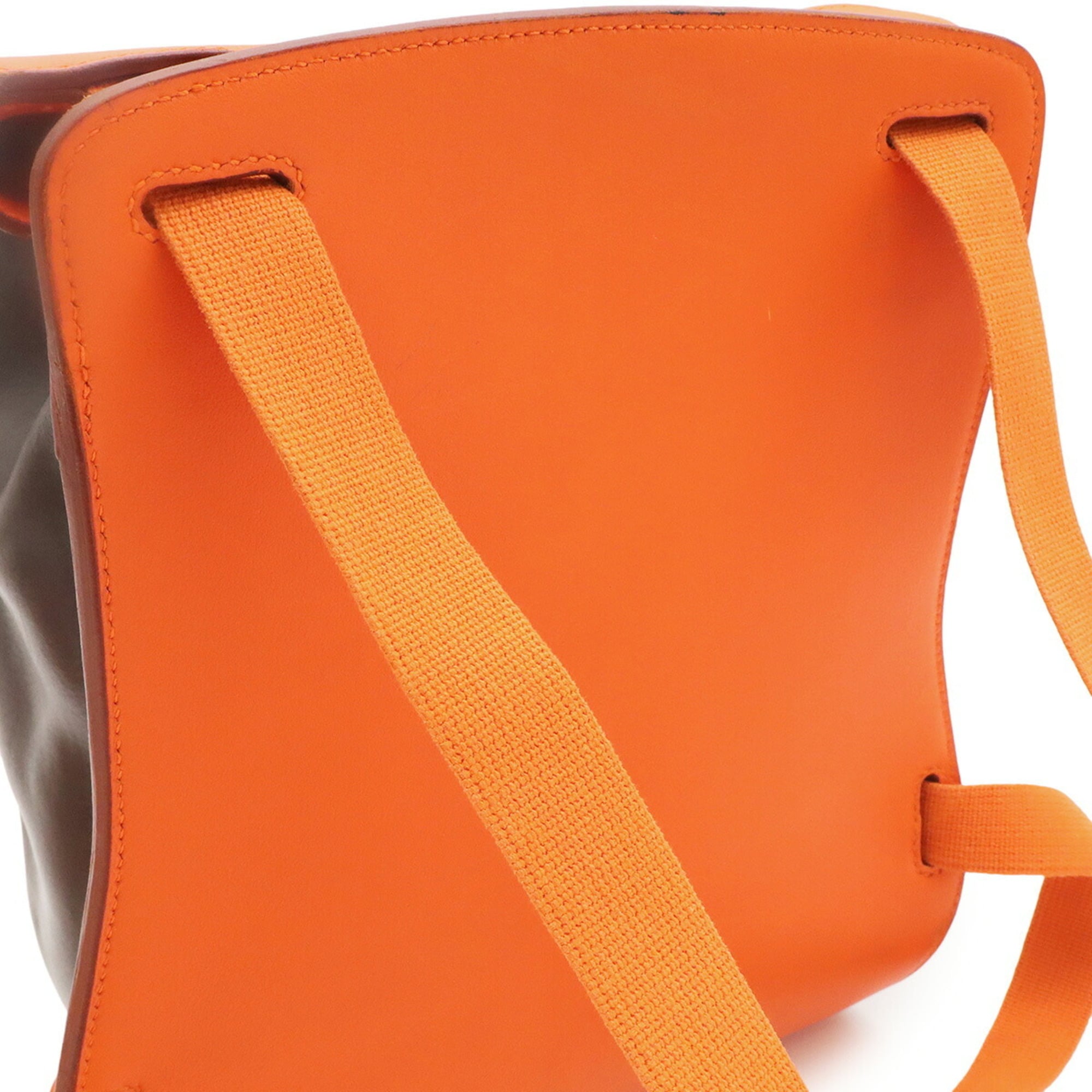 Hermes Amazonia Brown Dark Brown Orange Yellow Amazonia Leather Backpack (Pre-Owned)