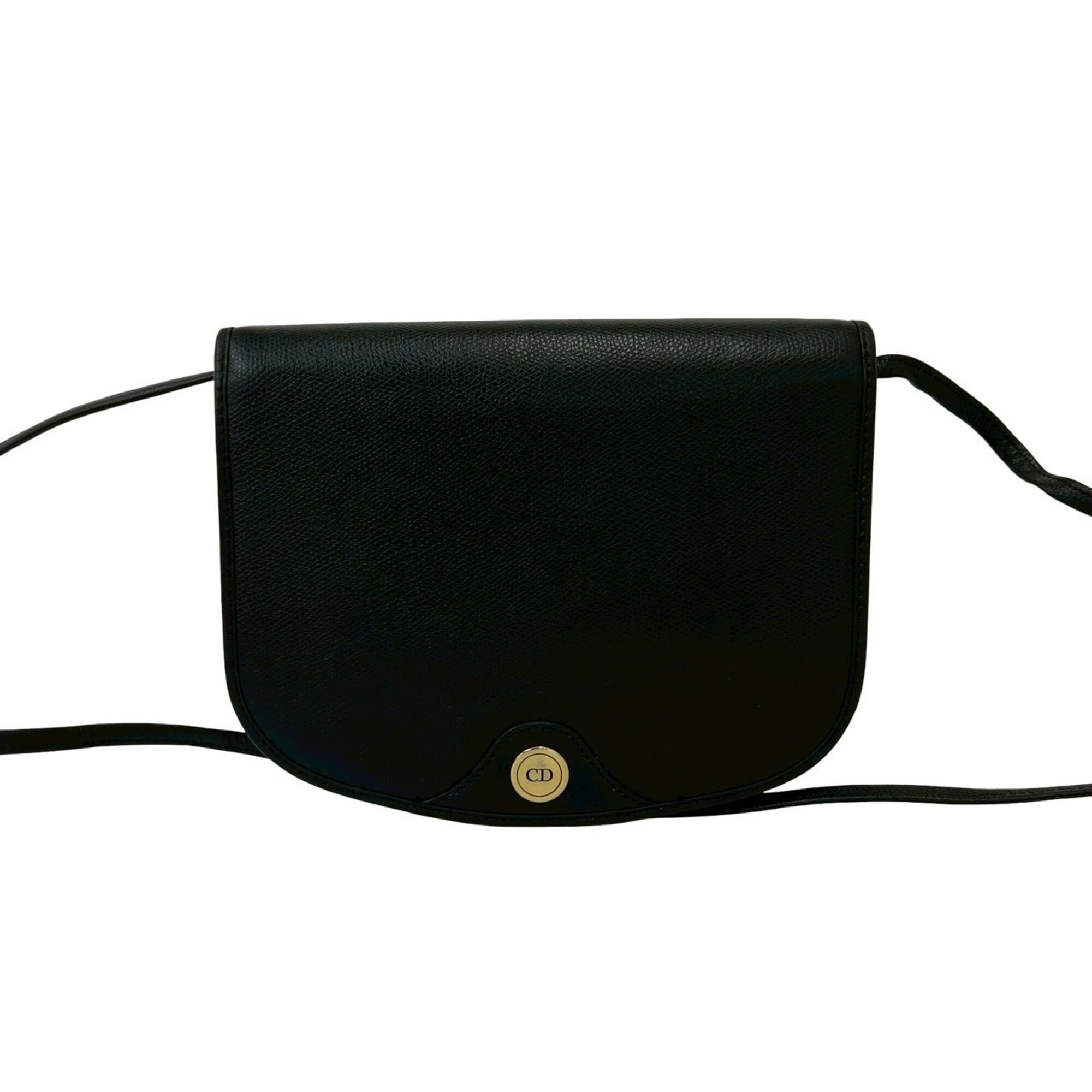 Christian Dior Black Leather Pochette Shoulder Bag (Pre-Owned)