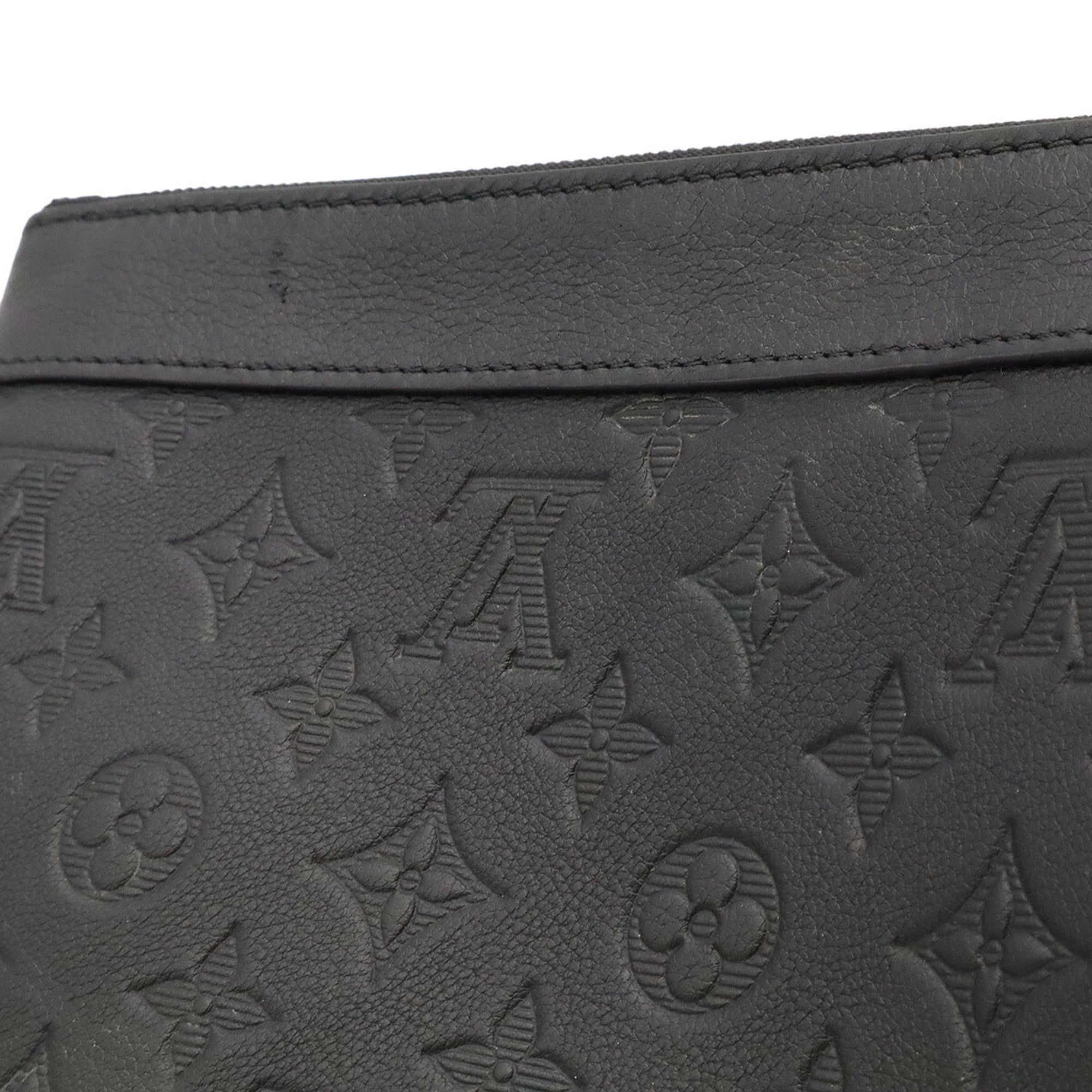 Louis Vuitton Black Noir White Monogram Shadow Clutch Bag Pochette (Pre-Owned)