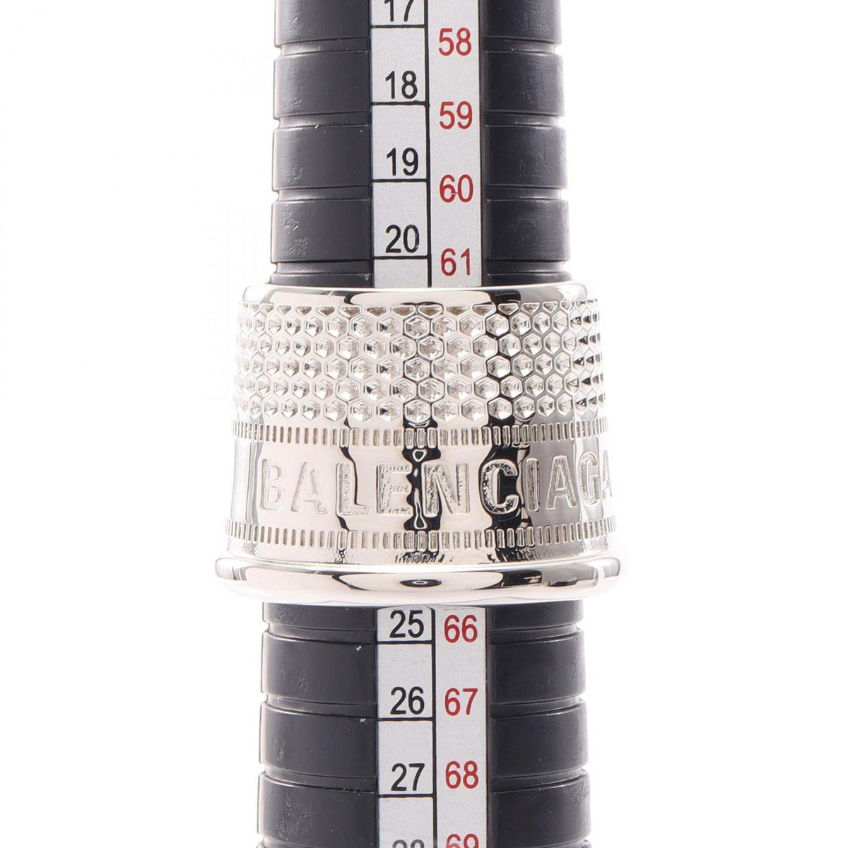 Balenciaga Silver Metal Band Ring (Pre-Owned)