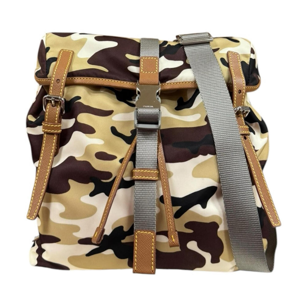 Prada Brown Nylon Shoulder Bag (Pre-Owned)