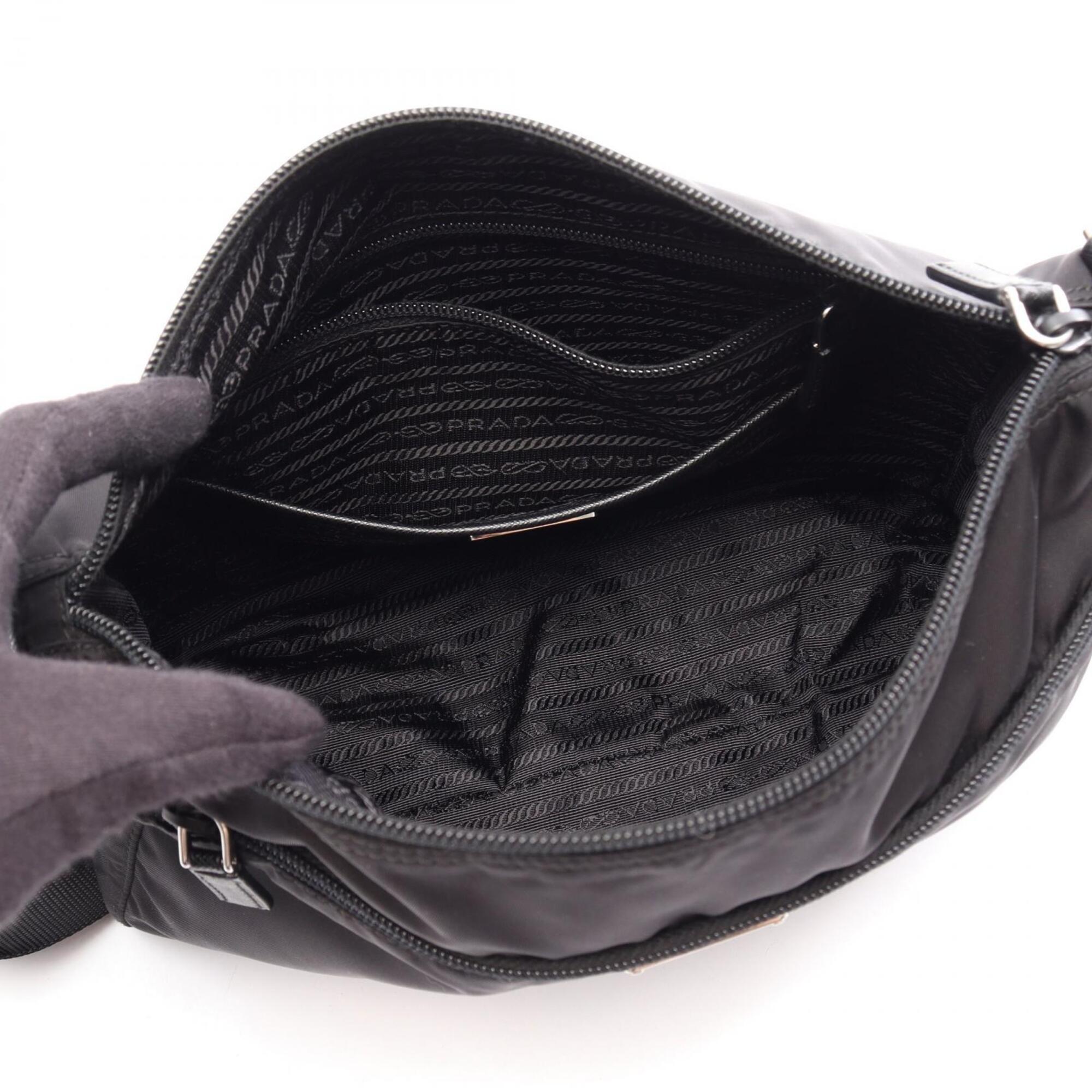 Prada Black Nylon Saffiano Handbag Shoulder Bag (Pre-Owned)