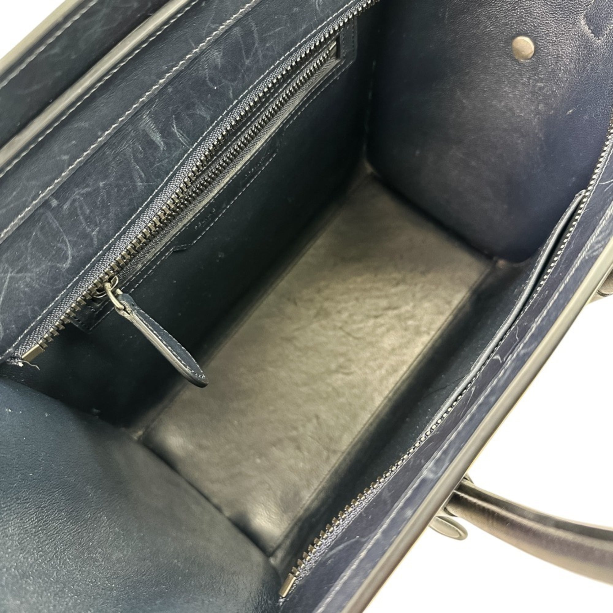 Celine Beige Black White Leather Handbag Tote Bag (Pre-Owned)