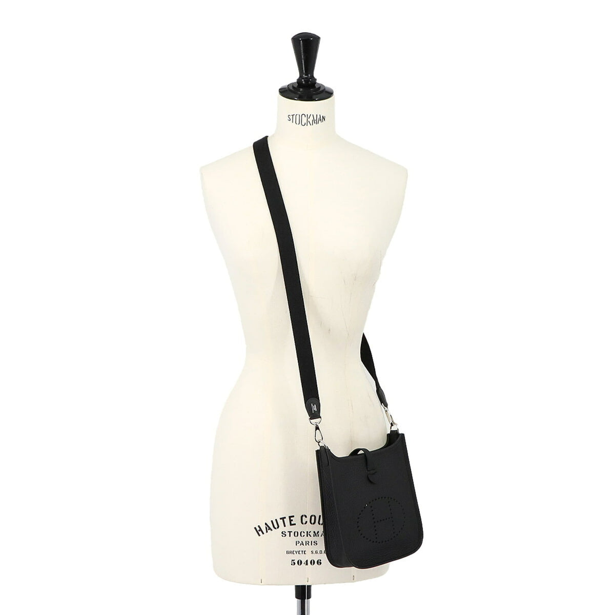 Hermes Black Taurillon Clemence Leather Handbag Shoulder Bag (Pre-Owned)