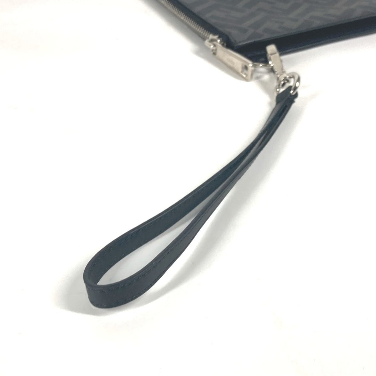Fendi Black Gray Yellow Leather Clutch Bag Pouch (Pre-Owned)