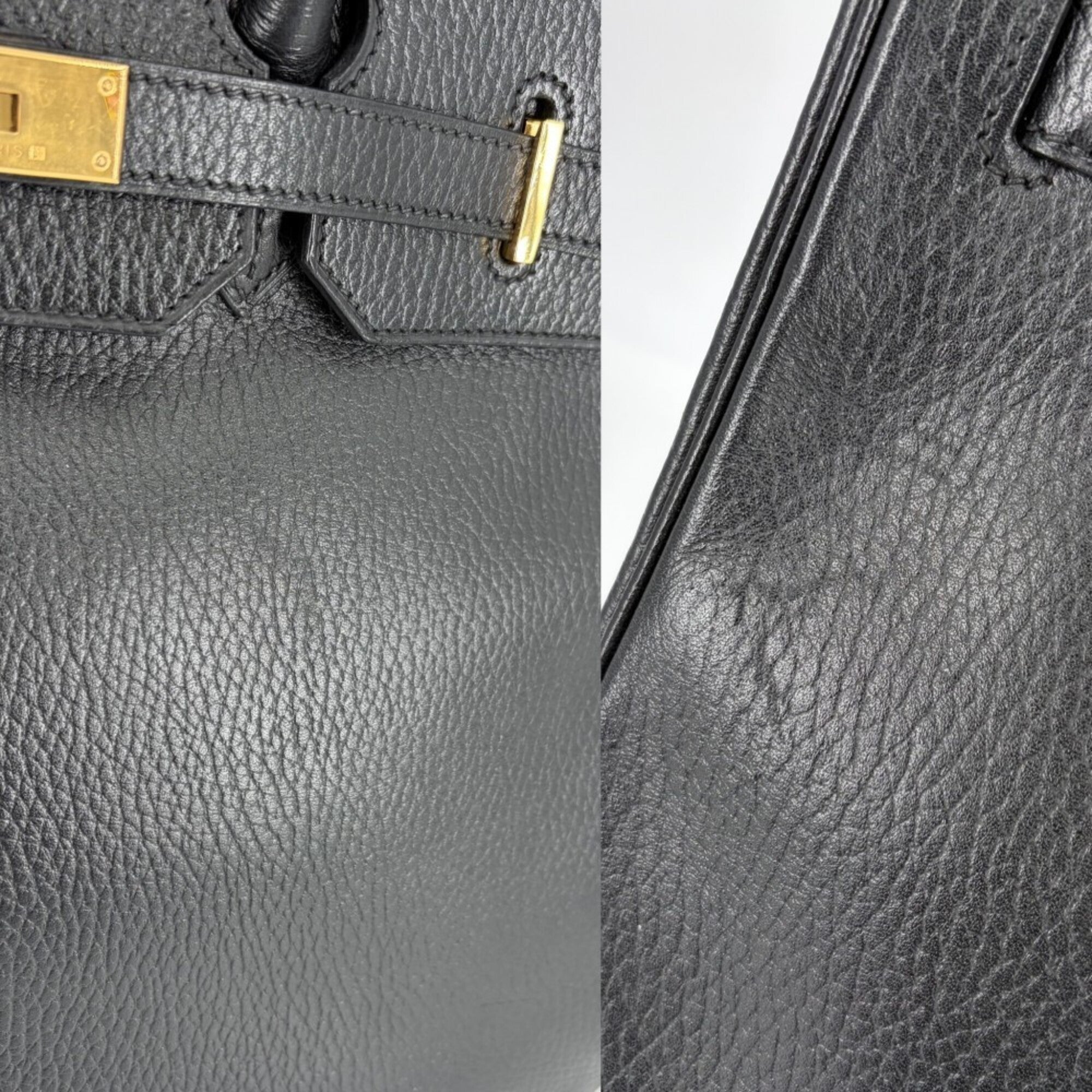 Hermes Black Leather Handbag (Pre-Owned)