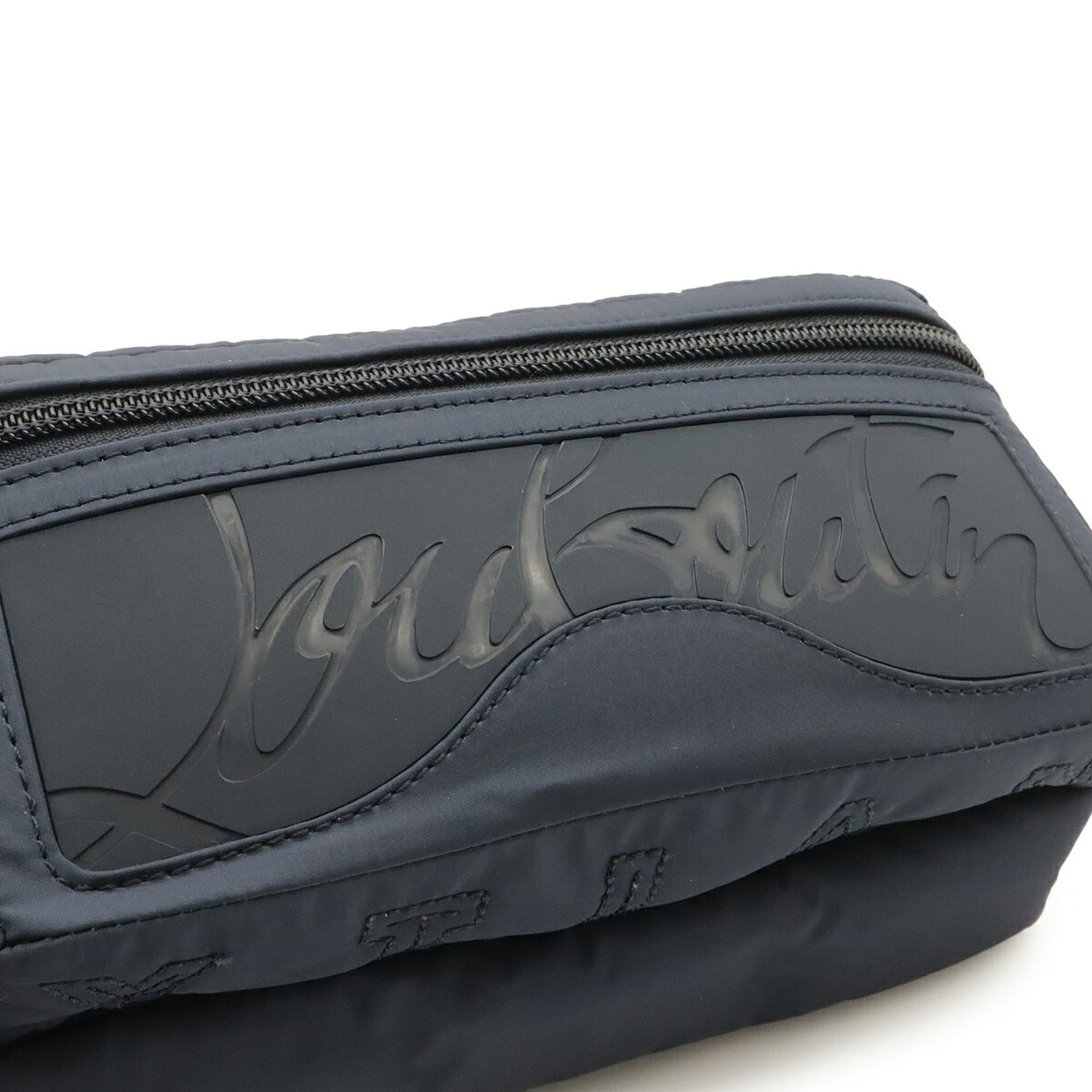 Christian Louboutin Navy Nylon Leather Rubber Fanny Pack (Pre-Owned)