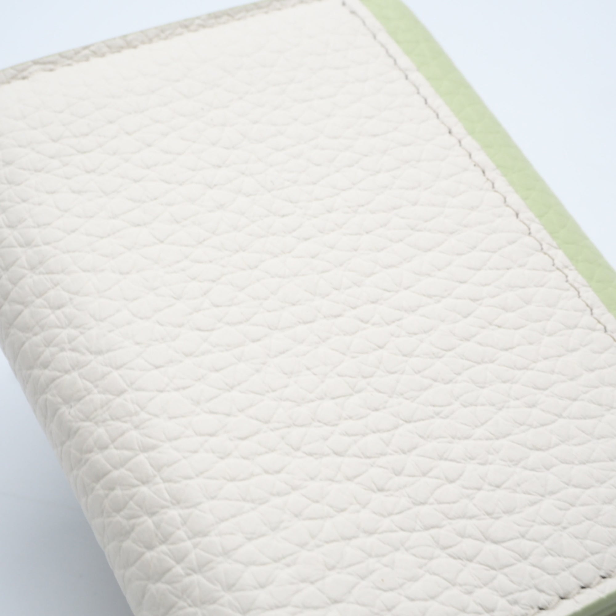 Louis Vuitton Green White Leather Wallet (Tri-Fold) (Pre-Owned)