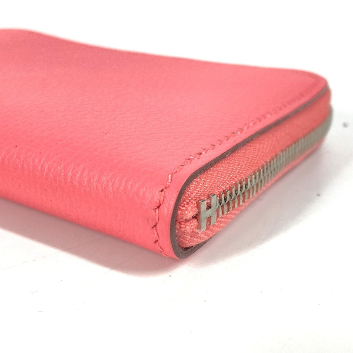 Hermes Pink Leather Coin Purse/Coin Case (Pre-Owned)
