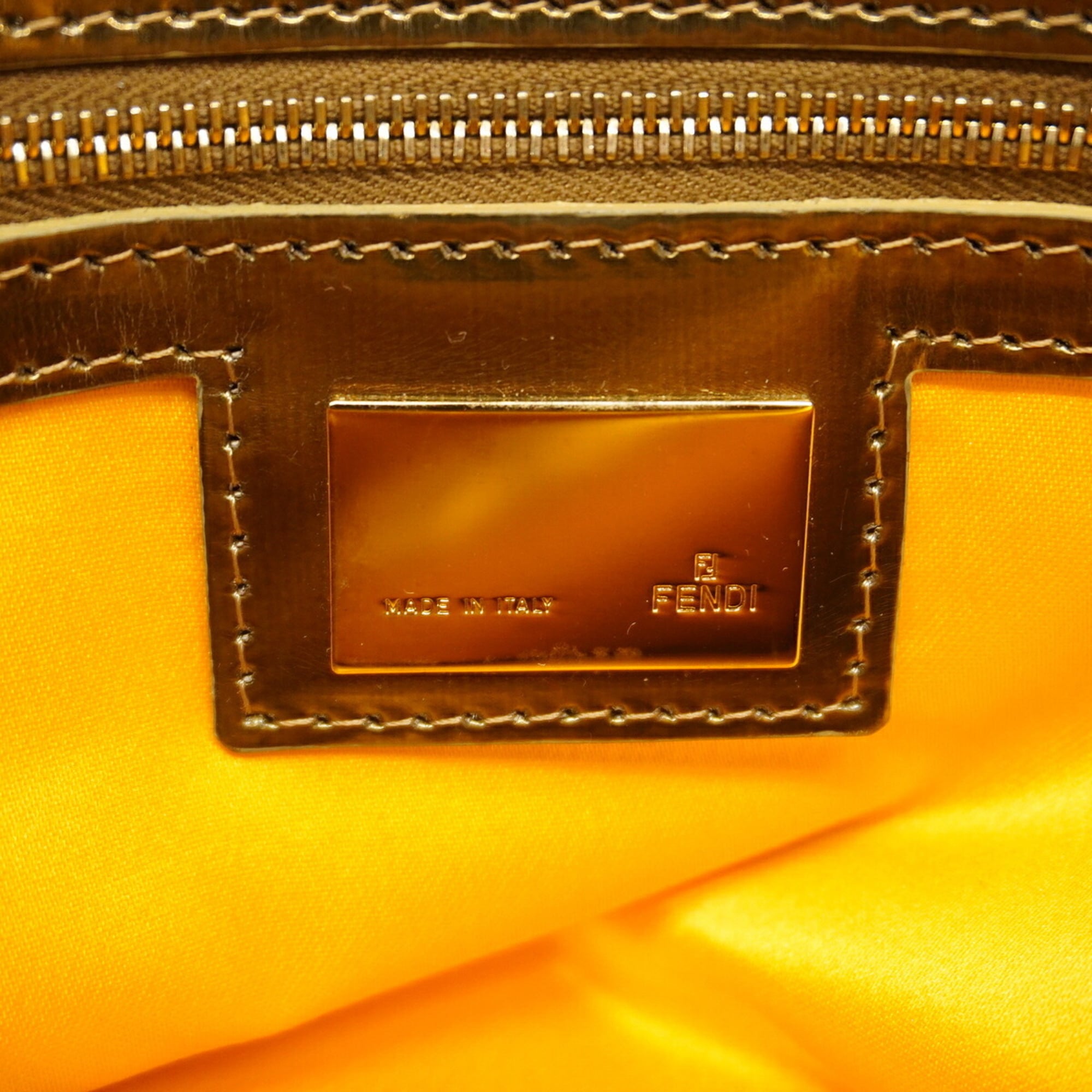 Fendi Beige Brown Nylon Canvas Handbag (Pre-Owned)