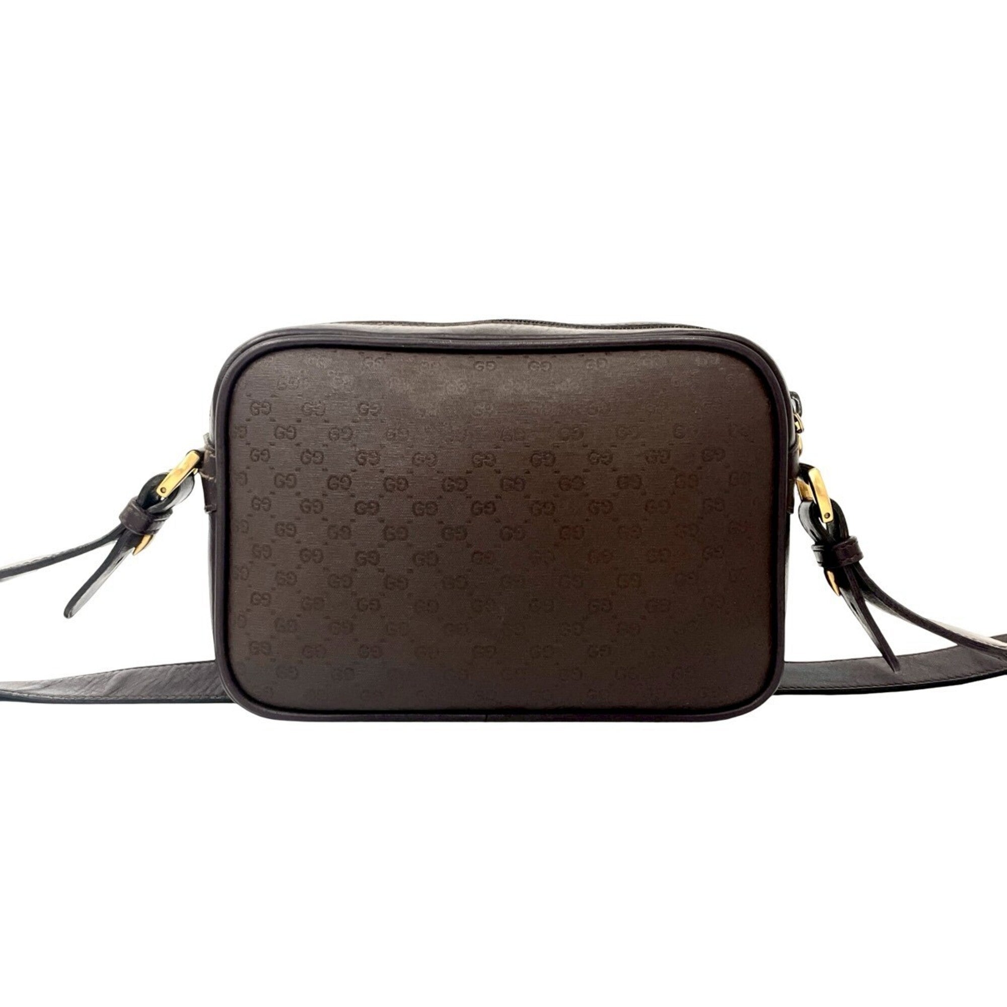 Gucci Brown Leather Pvc Pochette Shoulder Bag (Pre-Owned)