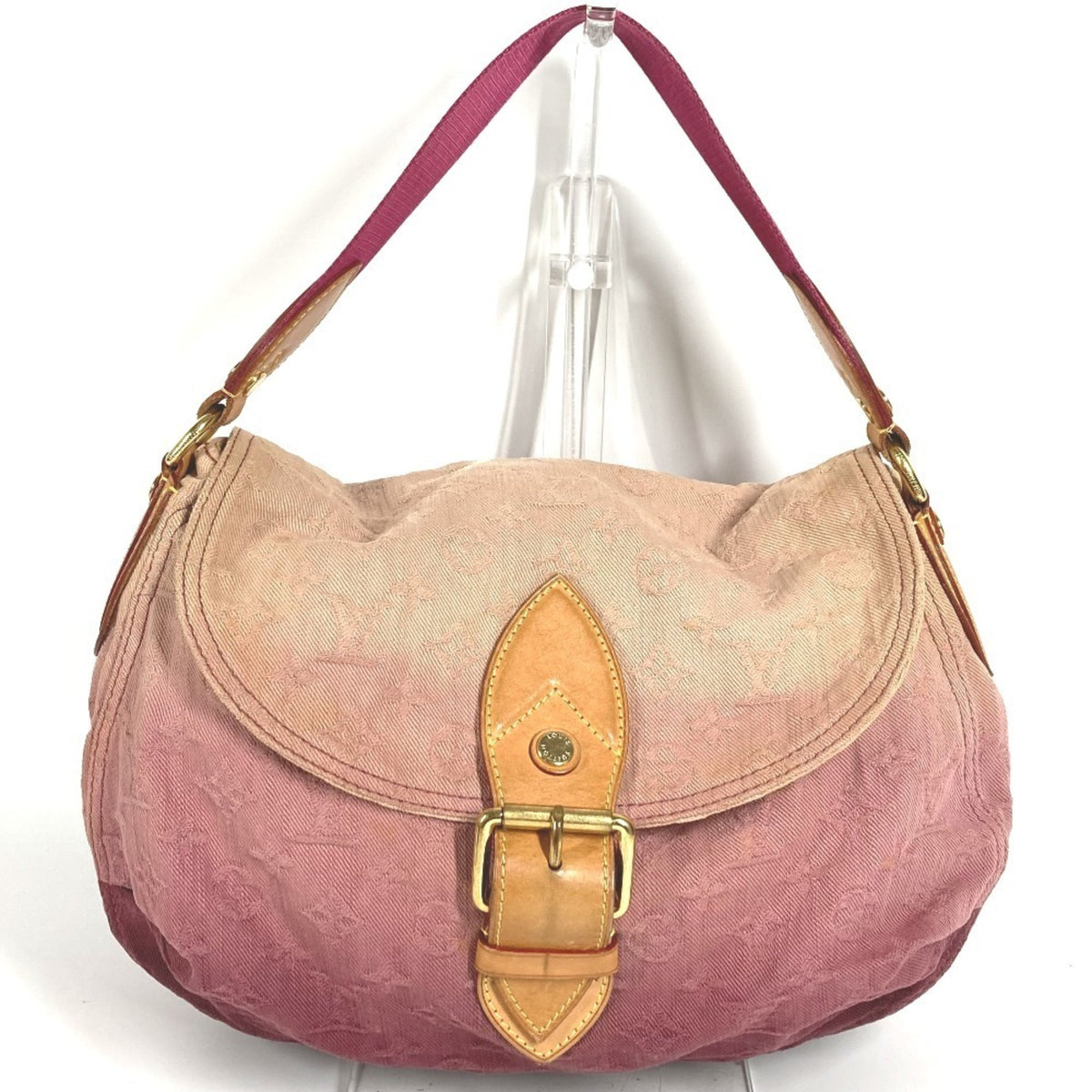 Louis Vuitton Monogram Denim Pink Rouge Fauviste Monogram Denim Shoulder Bag (Pre-Owned)