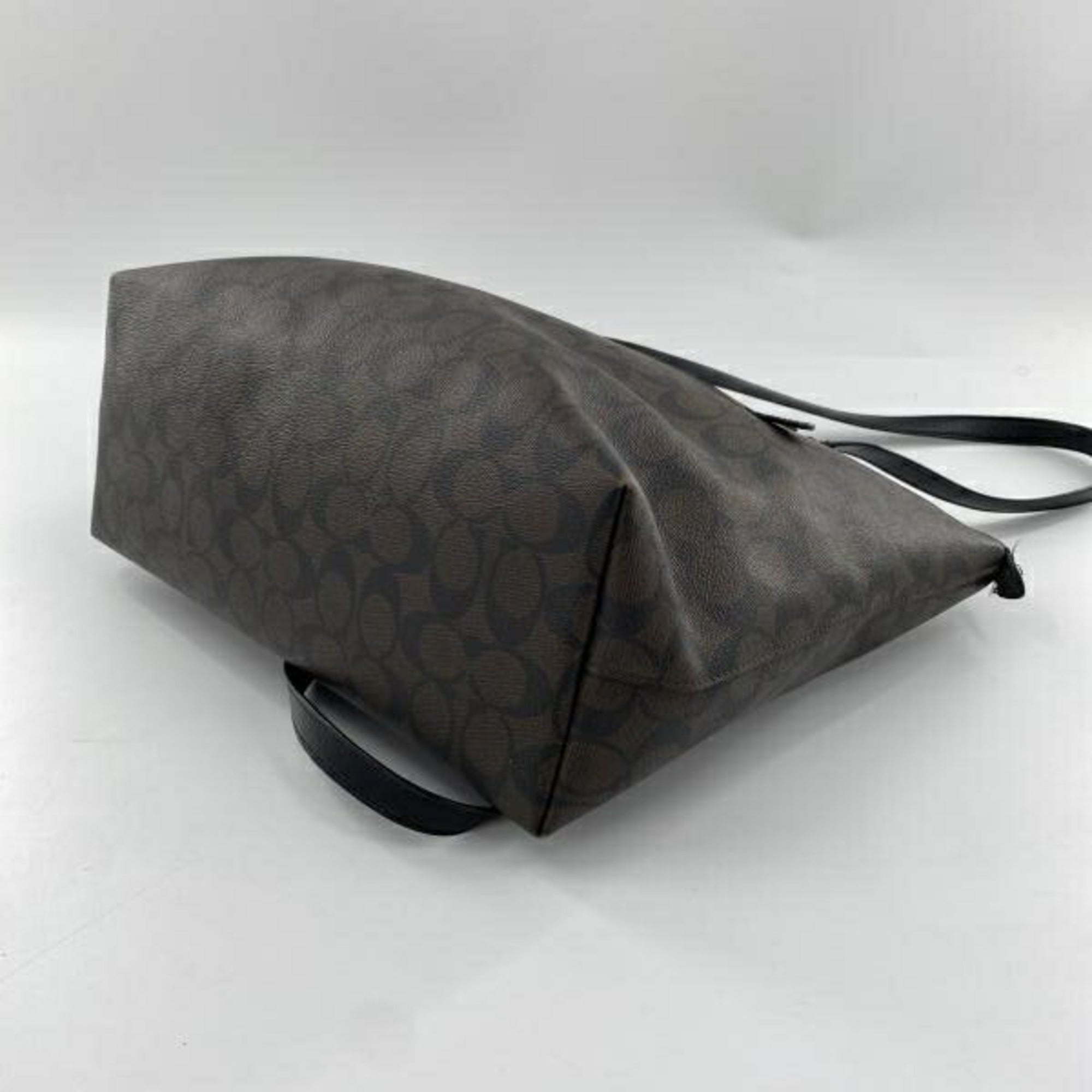 Coach Signature Blue Brown Signature Line Tote Bag (Pre-Owned)