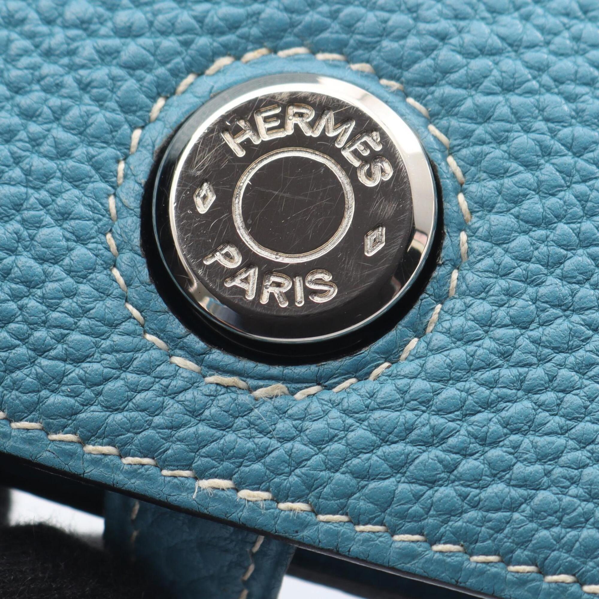 Hermes Blue Blue Jean Togo Leather Leather Fanny Pack Handbag (Pre-Owned)