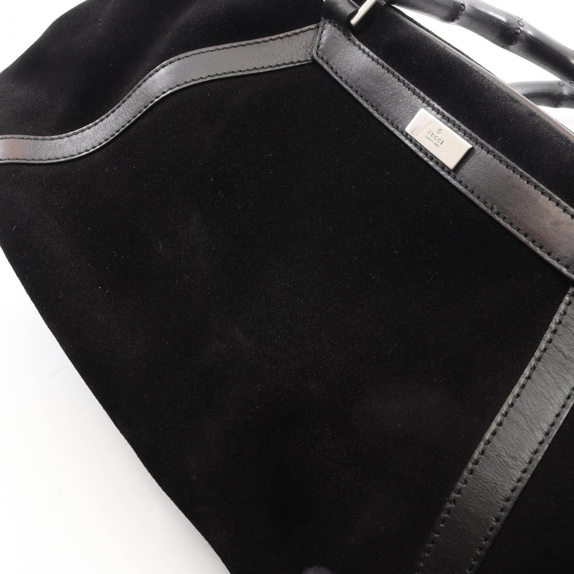 Gucci Black Suede Leather Handbag (Pre-Owned)