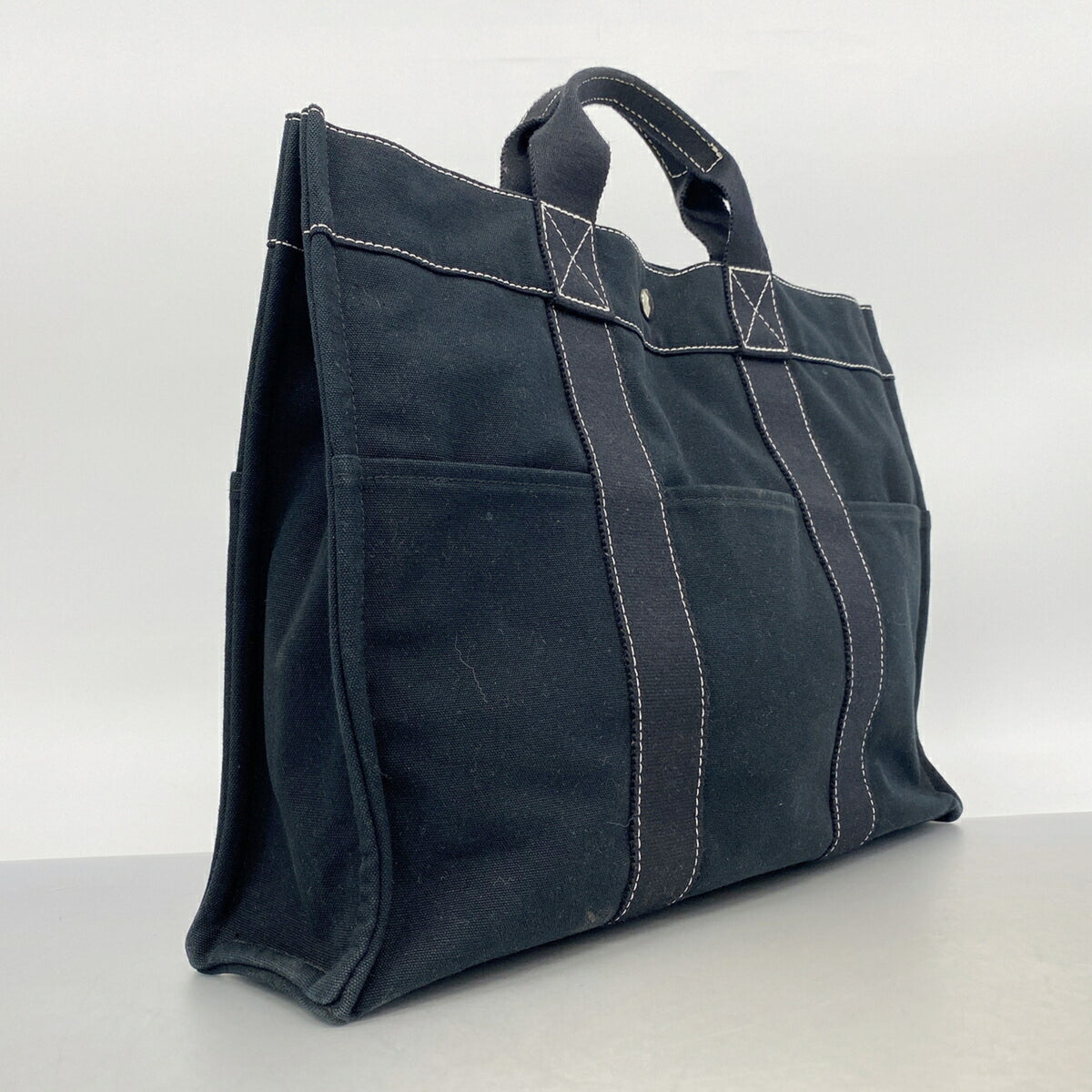 Hermes Black Canvas Tote Bag (Pre-Owned)