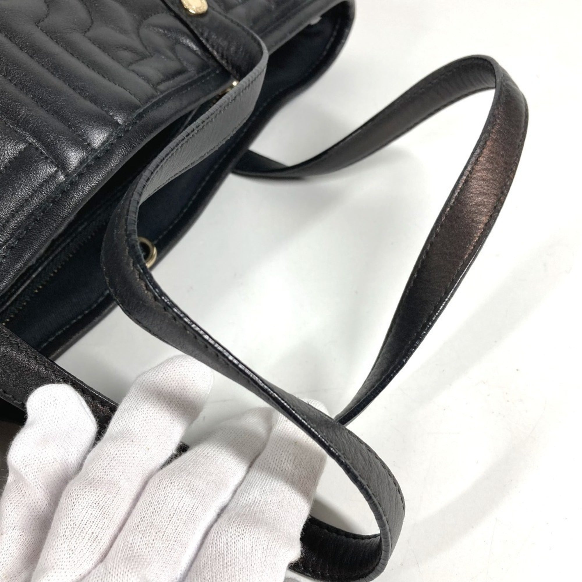 Bvlgari Black Leather Handbag Shoulder Bag (Pre-Owned)