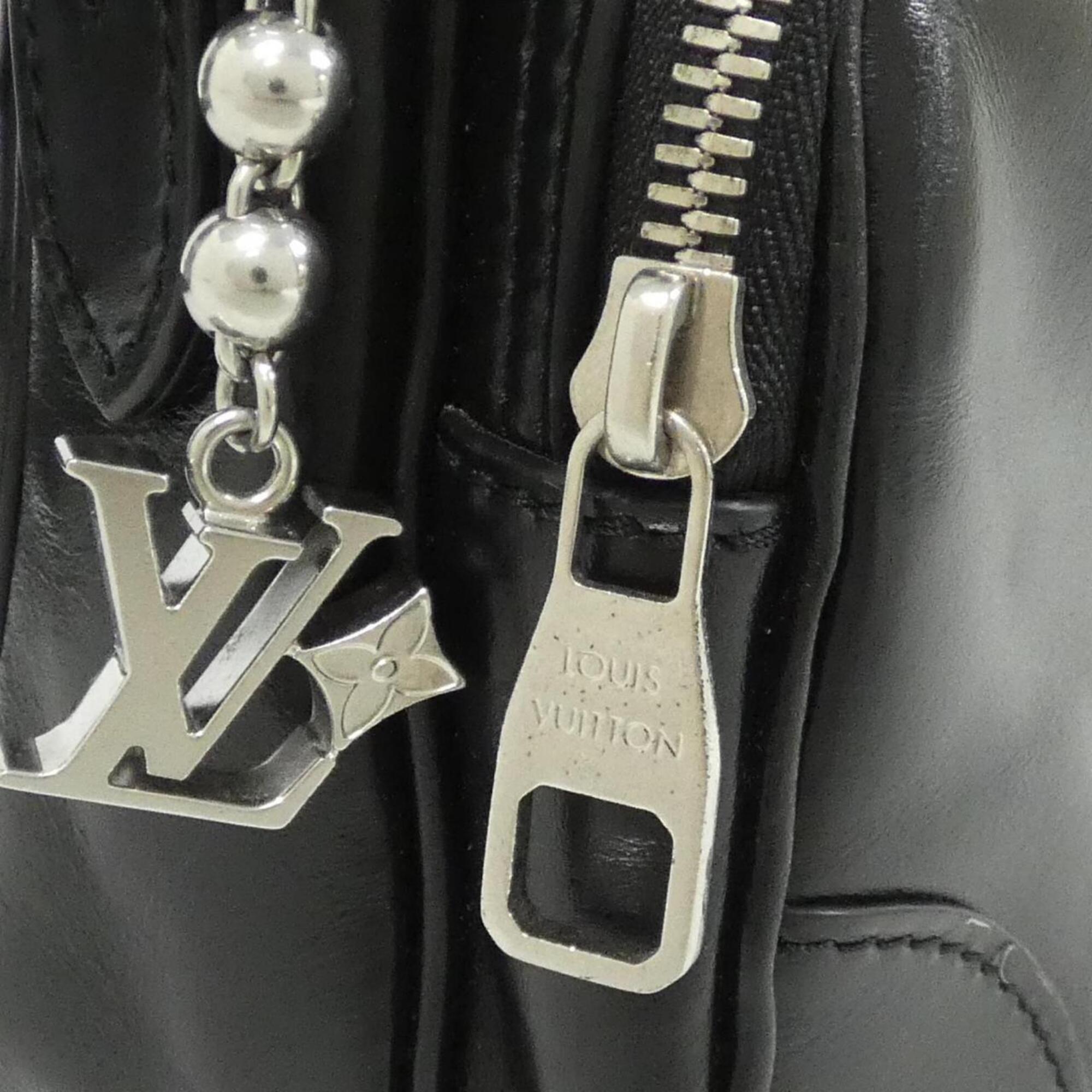 Louis Vuitton Black Leather Shoulder Bag (Pre-Owned)