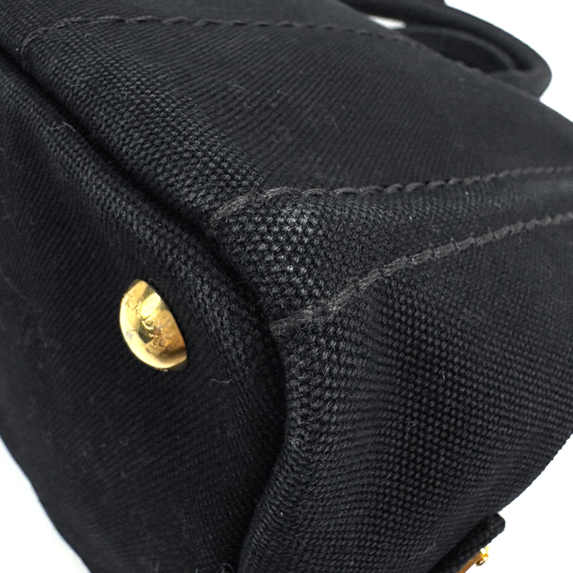 Prada Canapa Black Canapa Tote Bag (Pre-Owned)