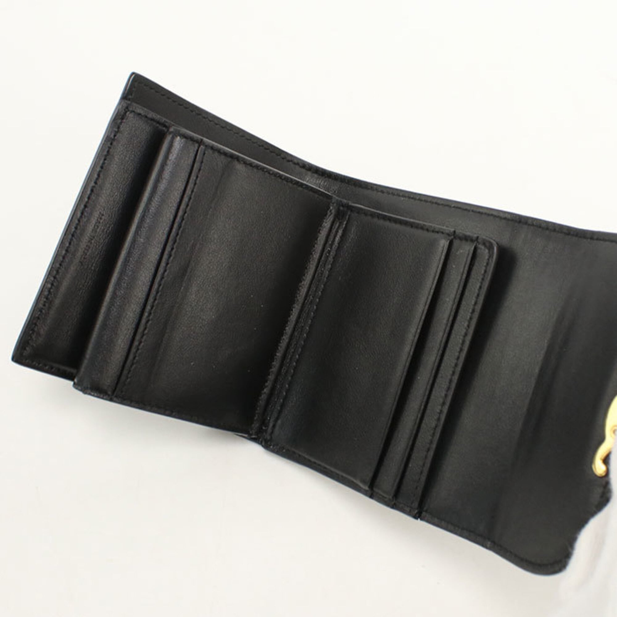 Celine Black Leather Wallet (Tri-Fold) (Pre-Owned)