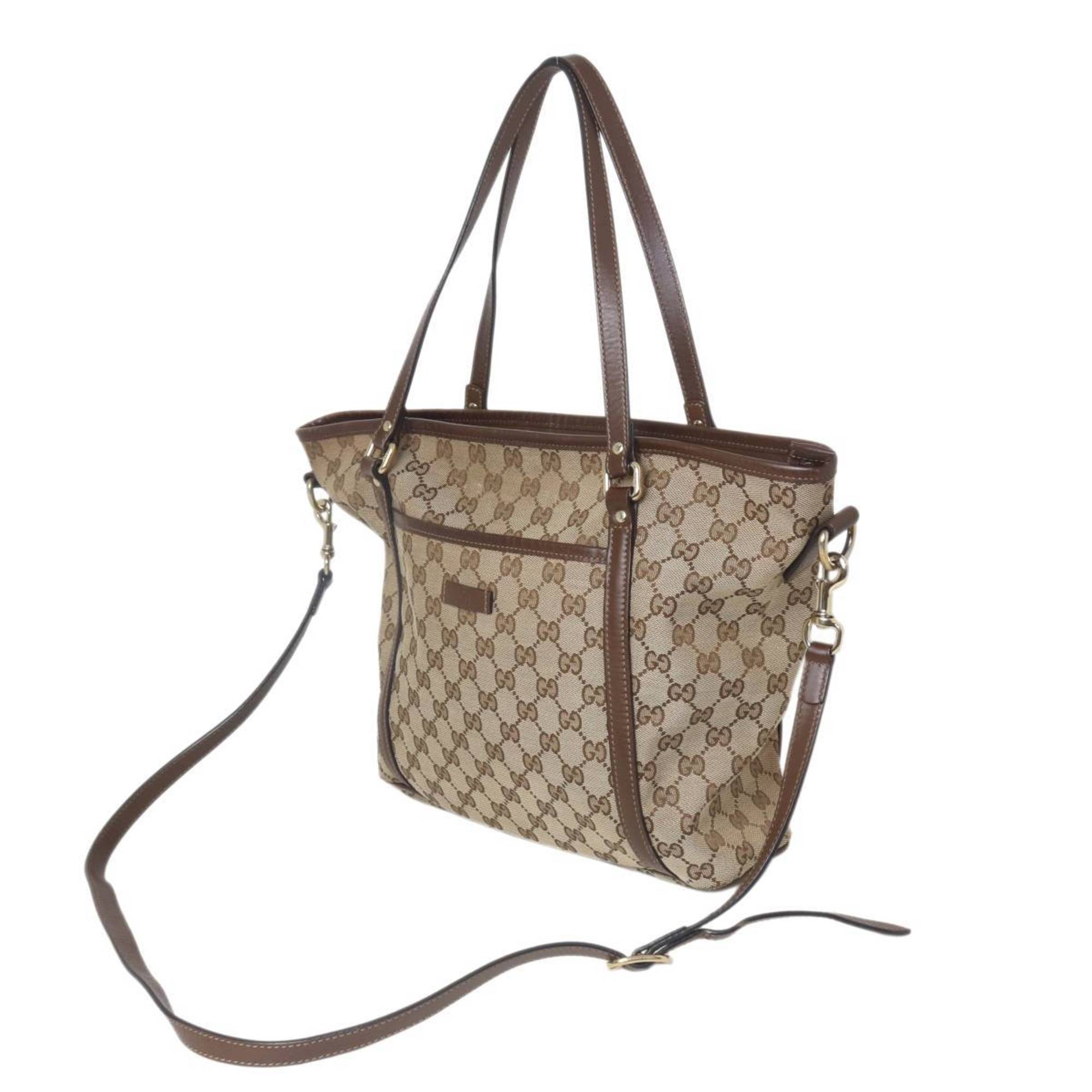 Gucci Beige Leather Tote Bag (Pre-Owned)