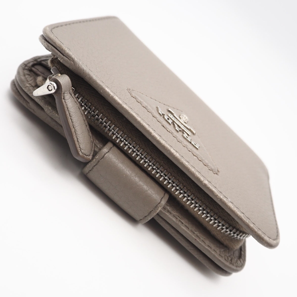 Prada Grayish Leather Wallet (Bi-Fold) (Pre-Owned)