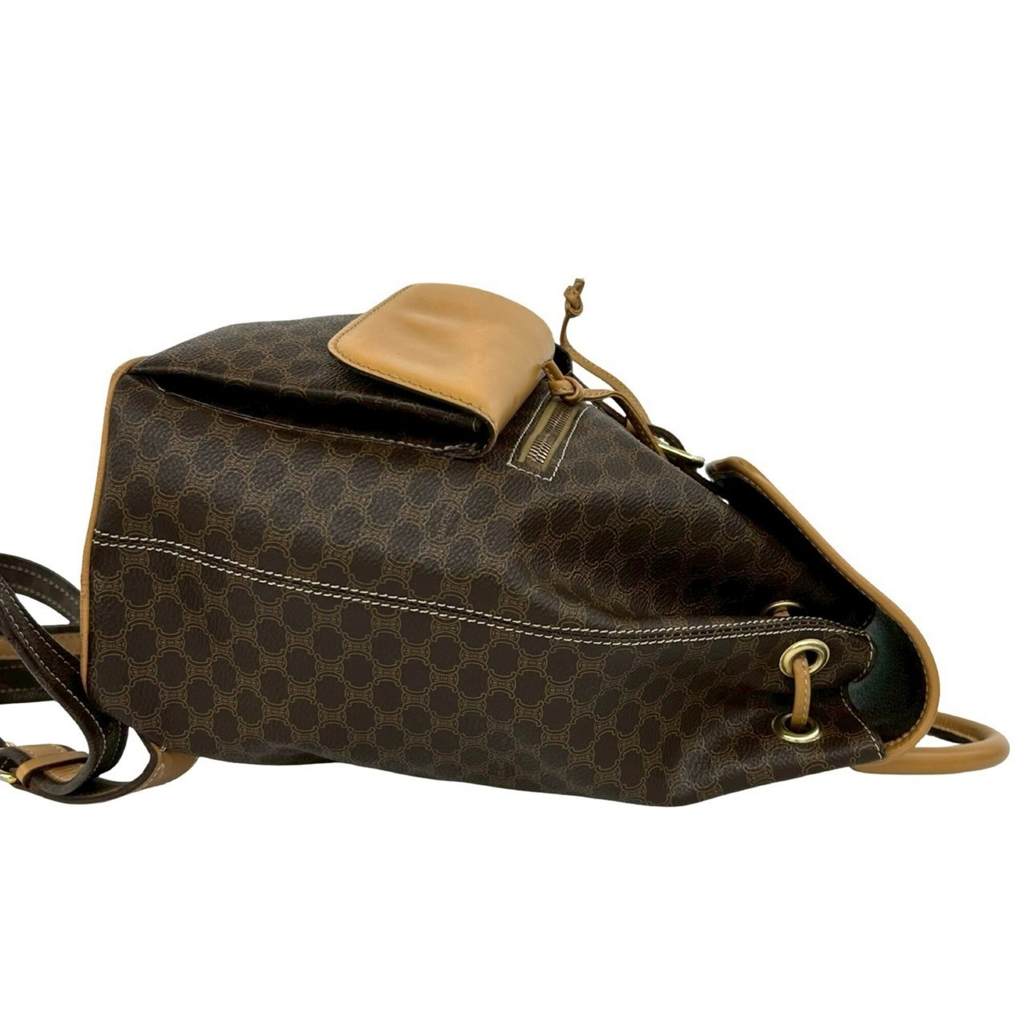 Celine Brown Leather Pvc Backpack (Pre-Owned)