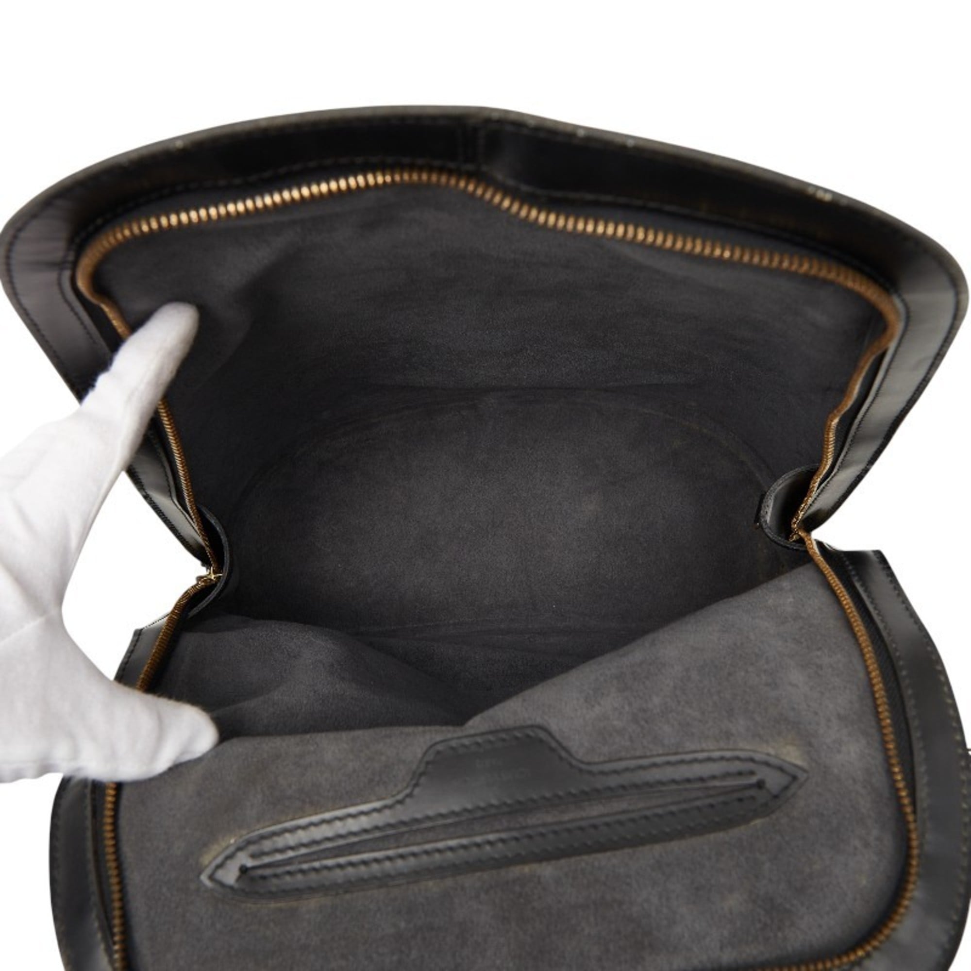 Louis Vuitton Black Noir Leather Backpack (Pre-Owned)