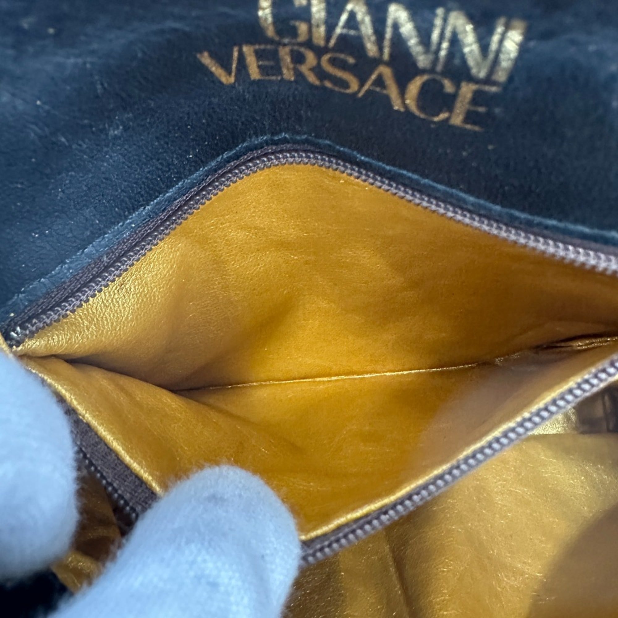 Versace Yellow Leather Shoulder Bag (Pre-Owned)