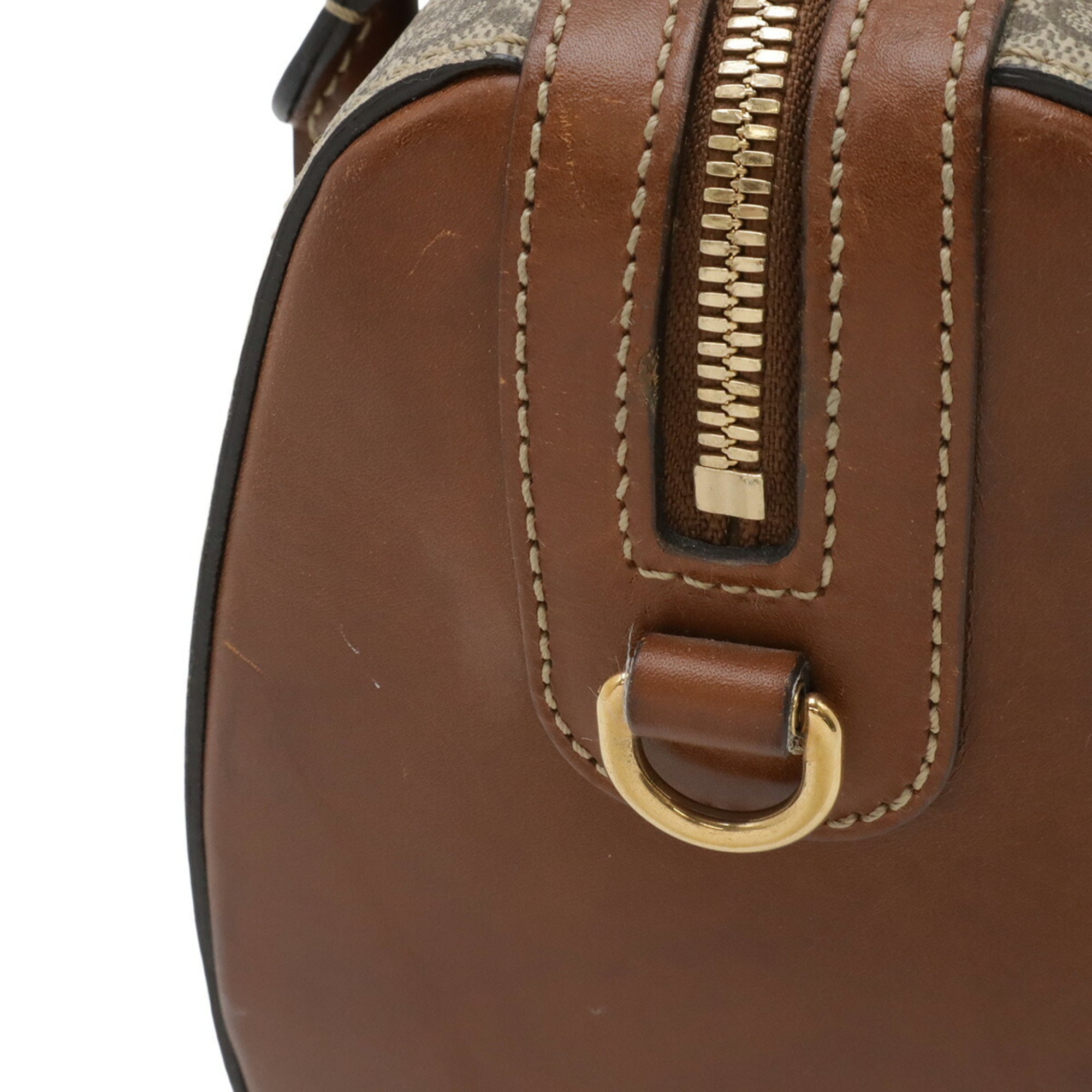Gucci Beige Brown Gg Supreme Canvas Pvc Coated Canvas Leather Handbag Shoulder Bag (Pre-Owned)