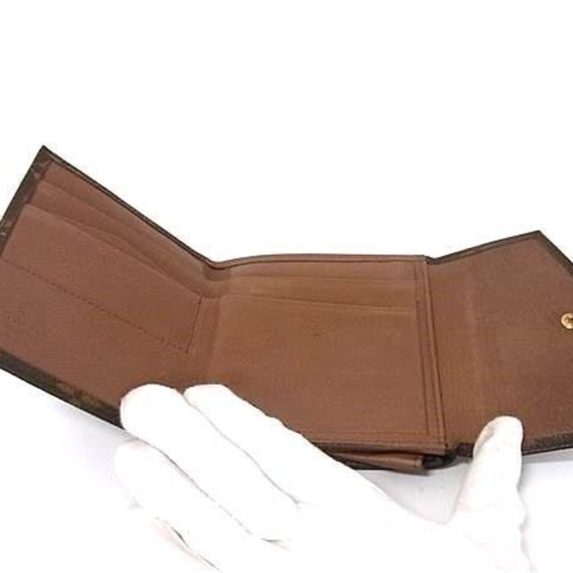 Louis Vuitton Brown Monogram Wallet (Tri-Fold) (Pre-Owned)