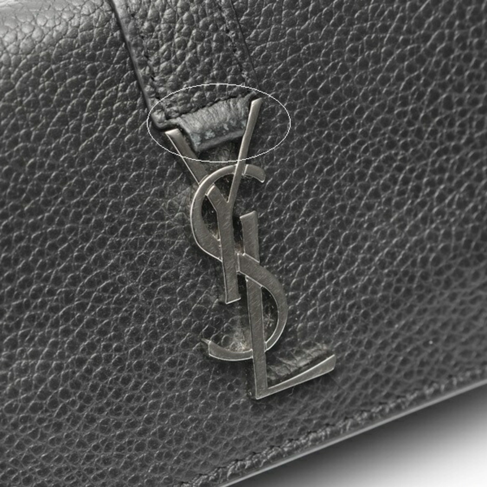 Saint Laurent Black Leather Wallet (Tri-Fold) (Pre-Owned)