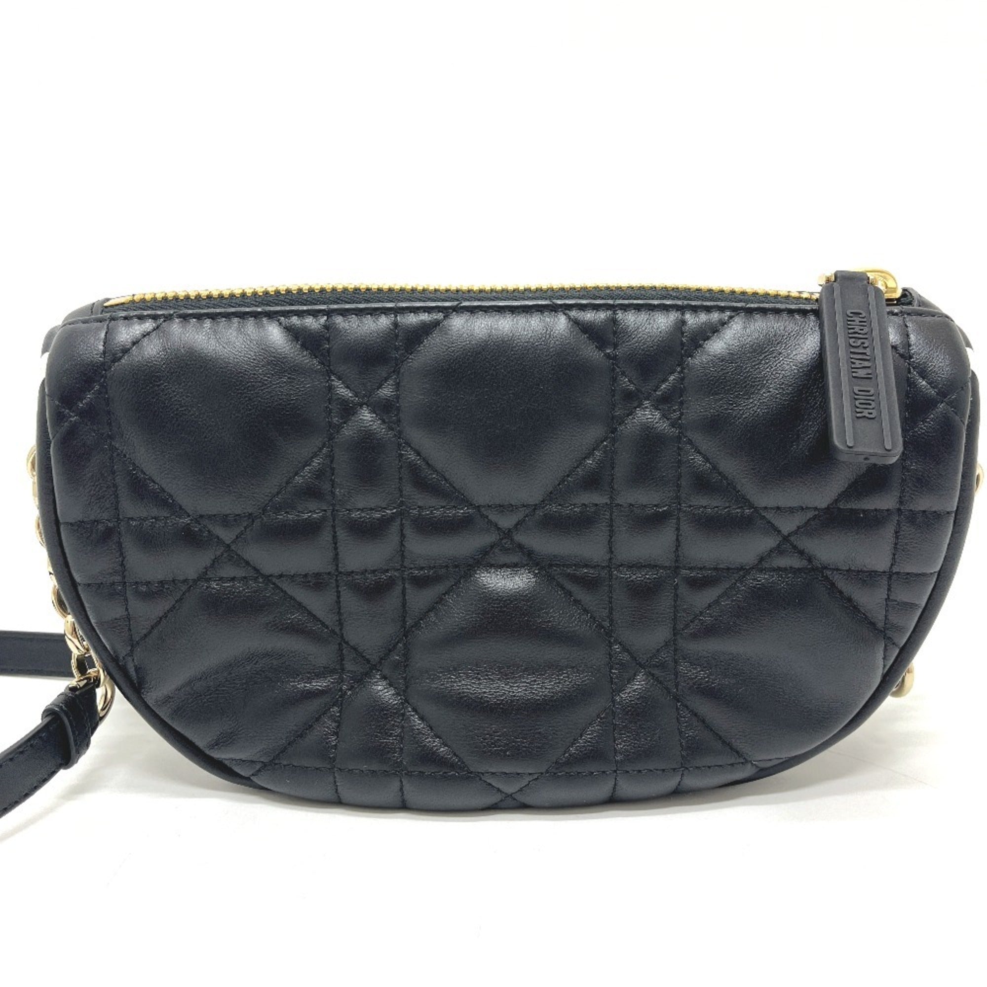 Christian Dior Black White Leather Handbag Shoulder Bag (Pre-Owned)
