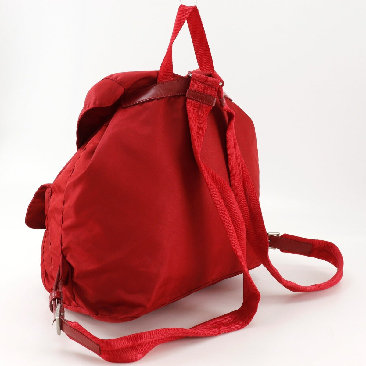 Prada Red Color Nylon Backpack (Pre-Owned)