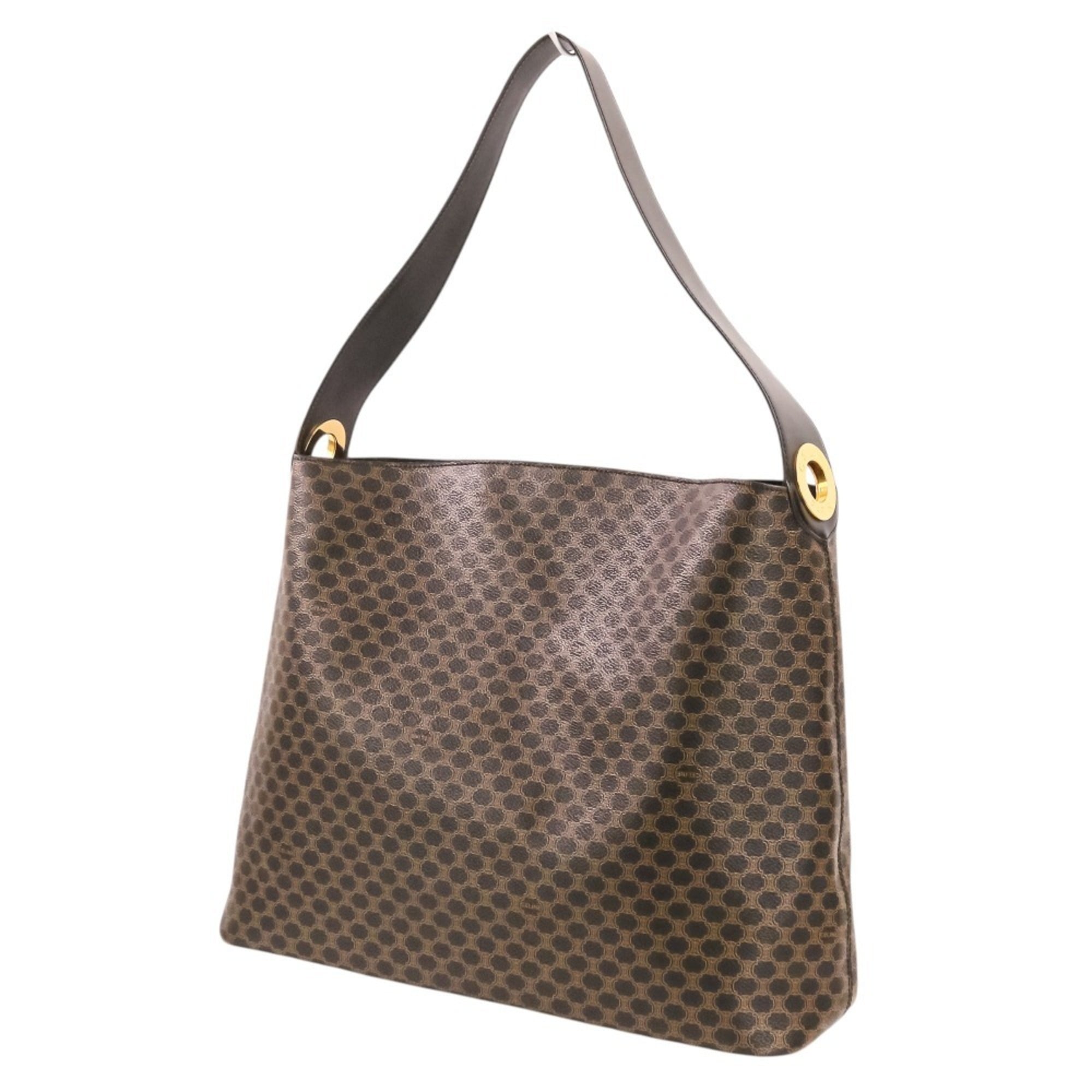 Celine Macadam Black Brown Pvc Shoulder Bag (Pre-Owned)