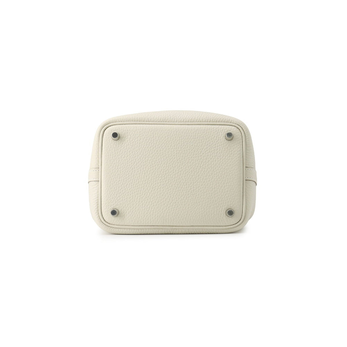Hermes Ivory Taurillon Clemence Leather Handbag Tote Bag