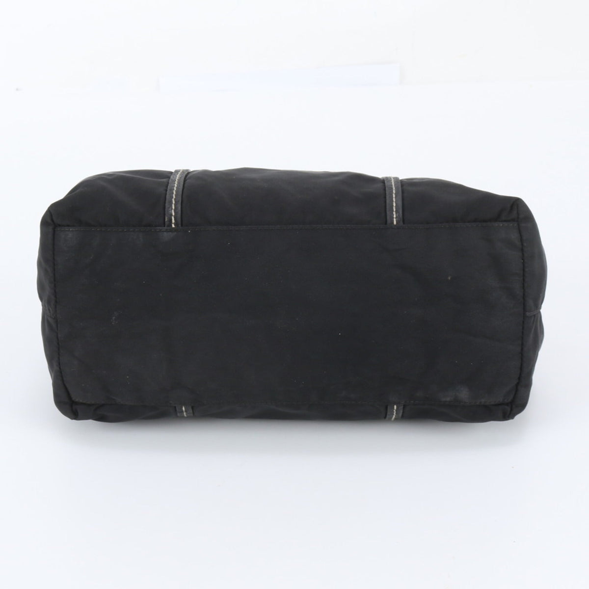 Prada Black Leather Nylon Shoulder Bag Tote Bag (Pre-Owned)