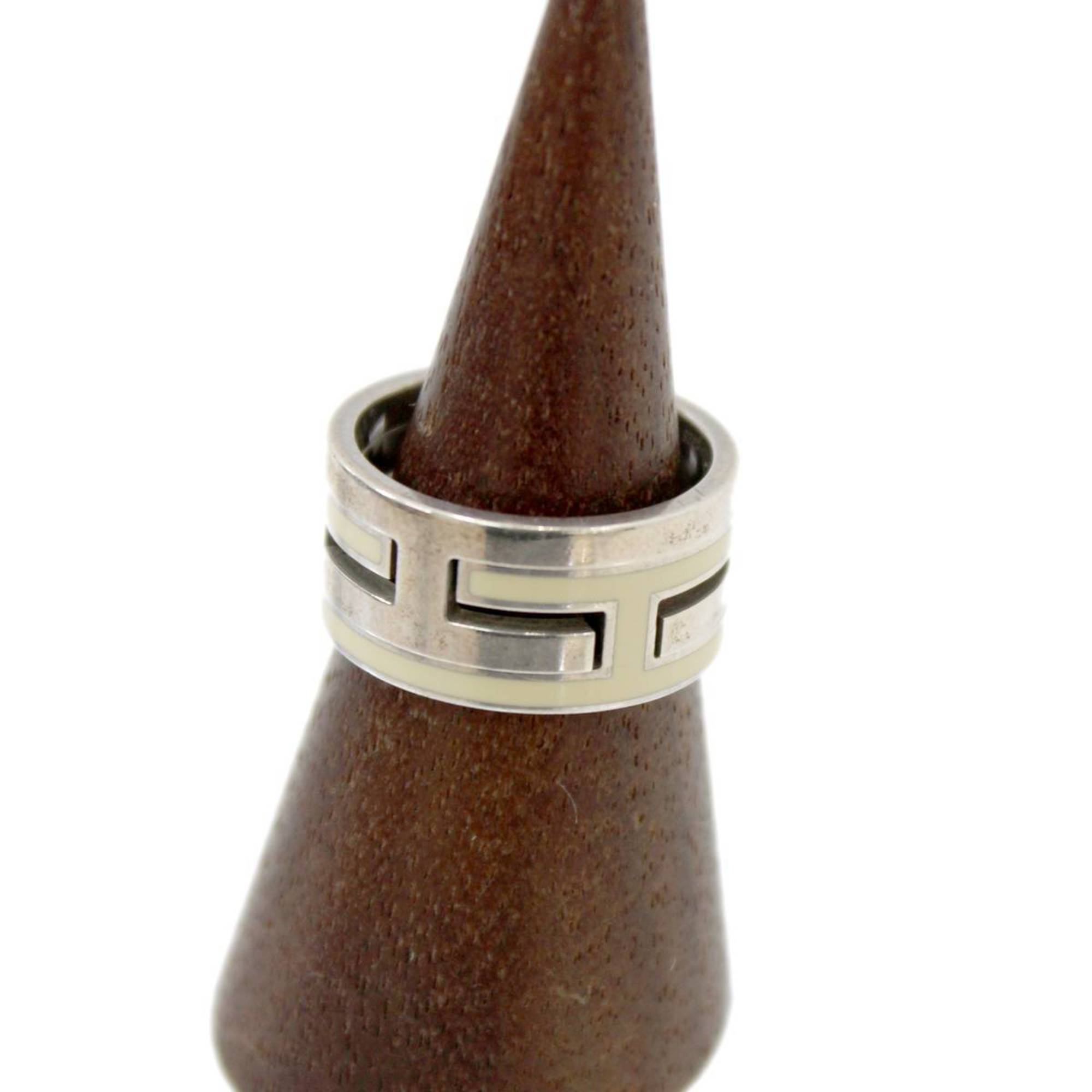Hermes Move H Silver 925 Band Ring (Pre-Owned)