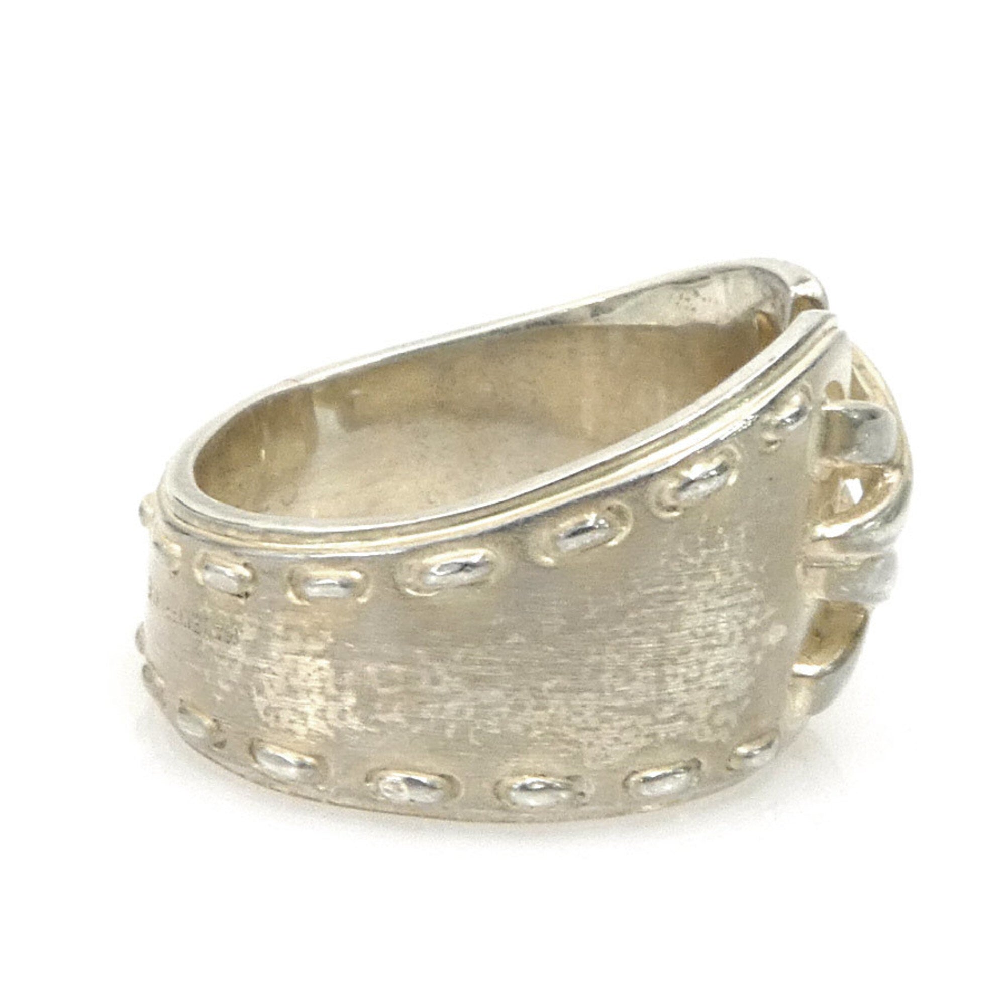Hermes Silver Silver 925 Band Ring (Pre-Owned)