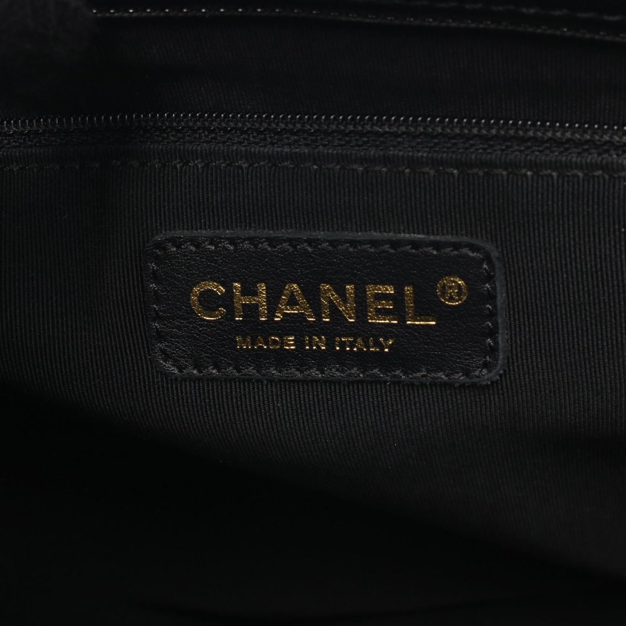 Chanel Black Leather Handbag Tote Bag (Pre-Owned)